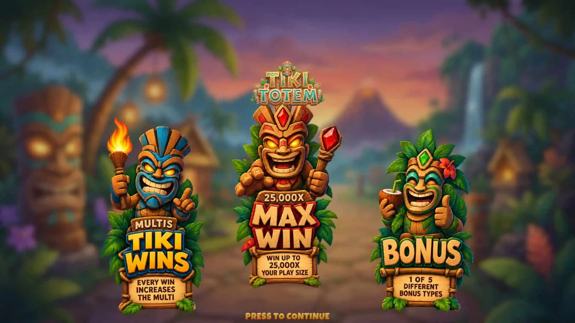 Tiki Totem slot intro screen