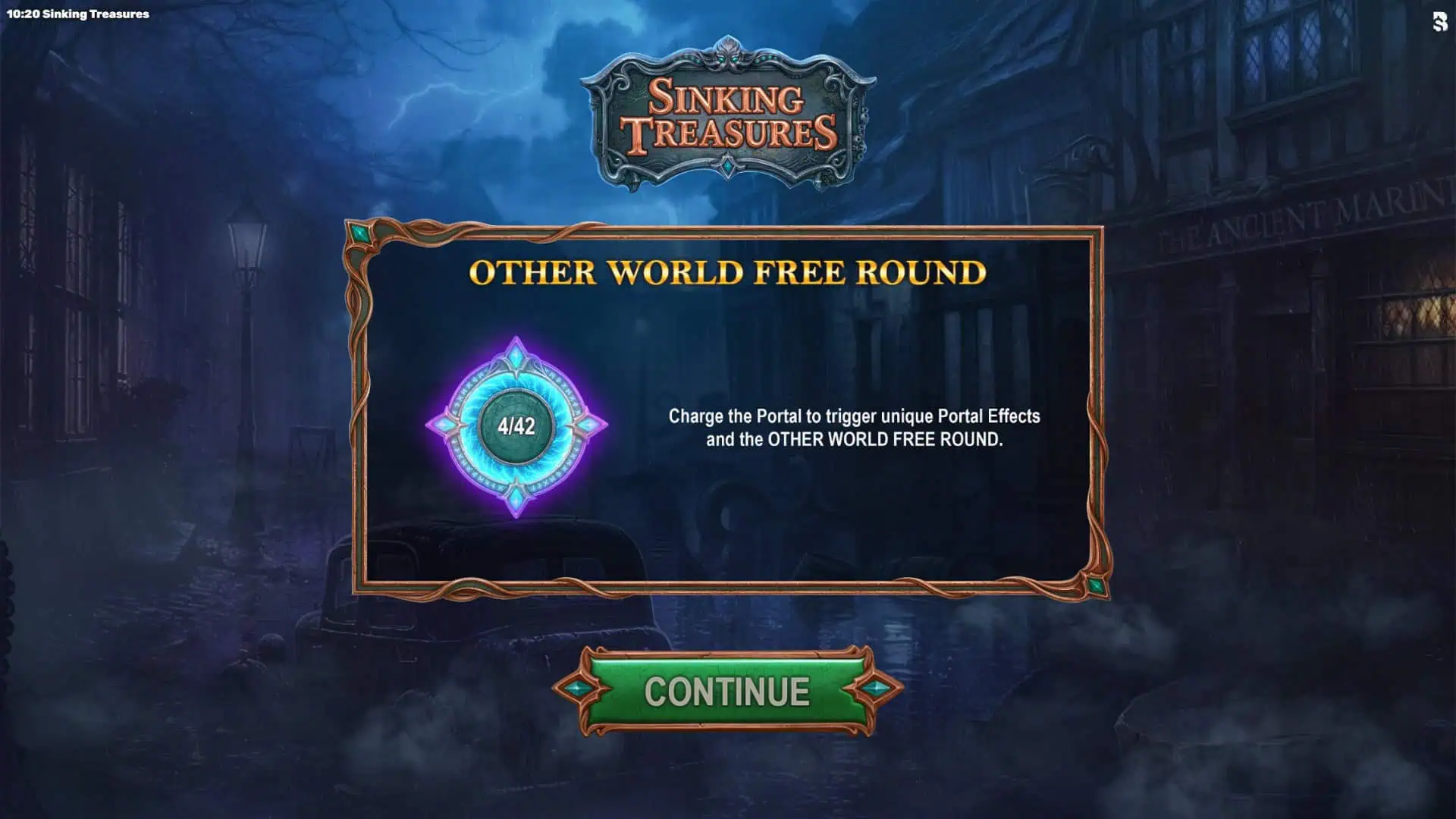 Sinking Treasures slot intro screen