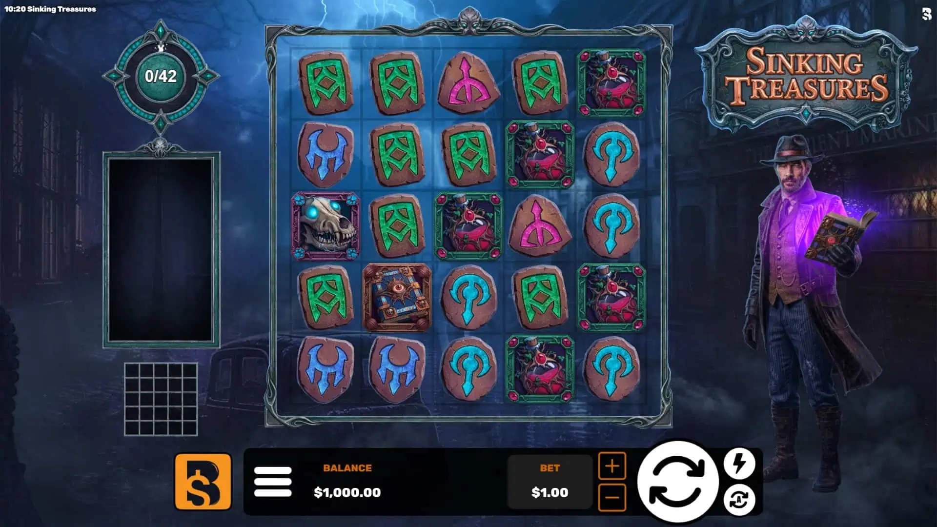 Sinking Treasures slot gameplay reels