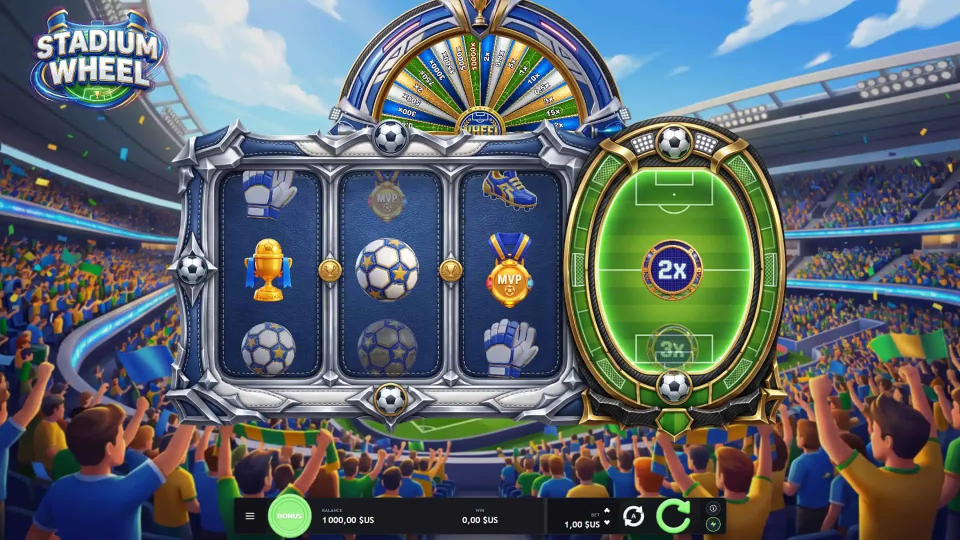 Stadium Wheel slot gameplay reels
