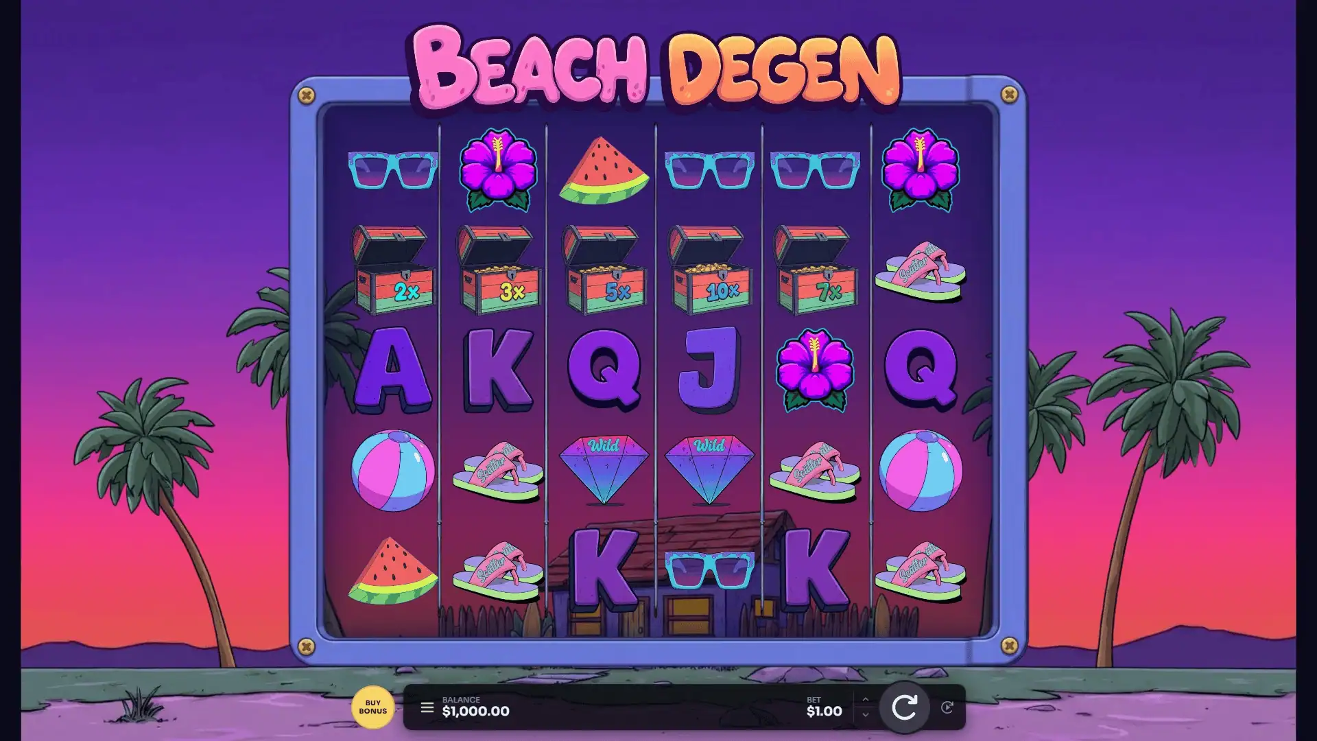 Beach Degen slot gameplay reels