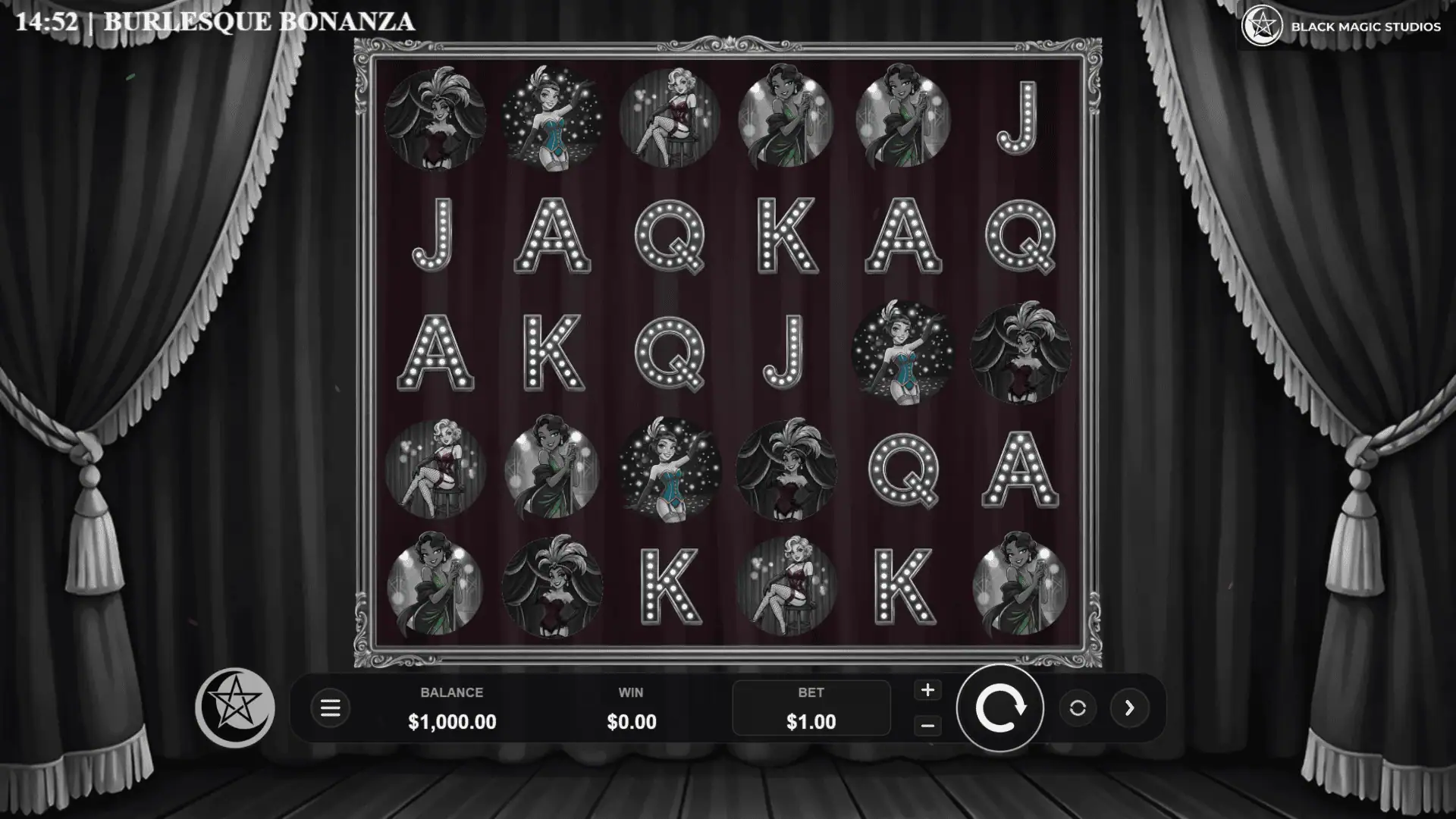 Burlesque Bonanza slot gameplay reels