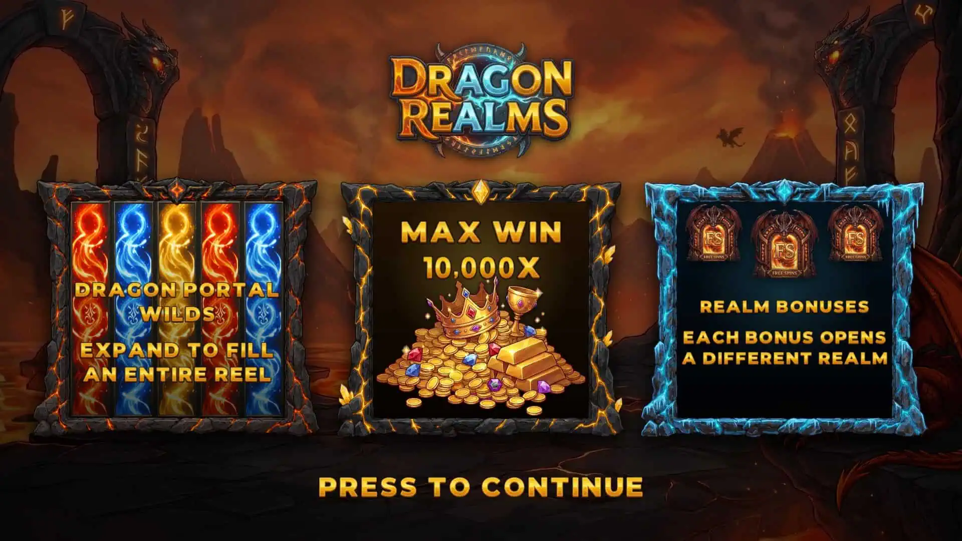 Dragon Realms slot intro screen