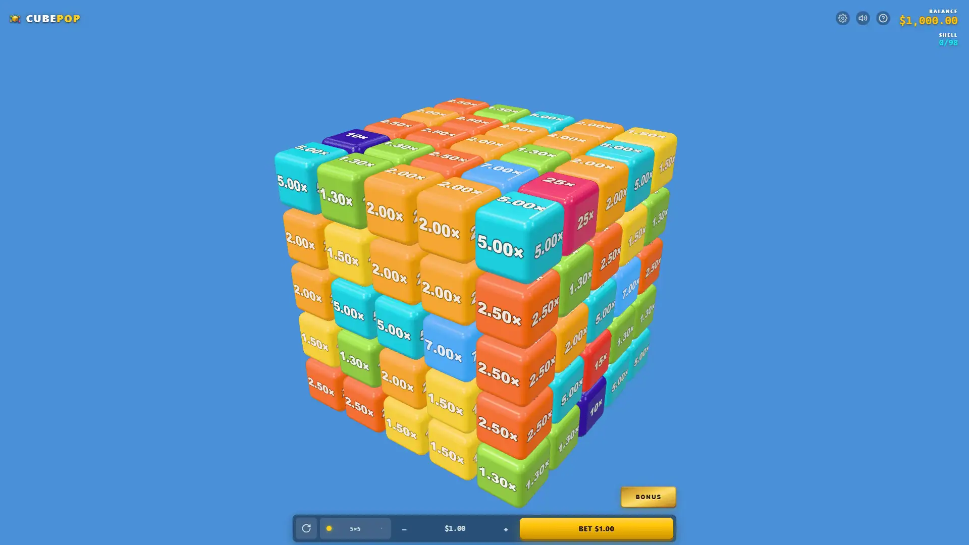 CubePop slot gameplay reels