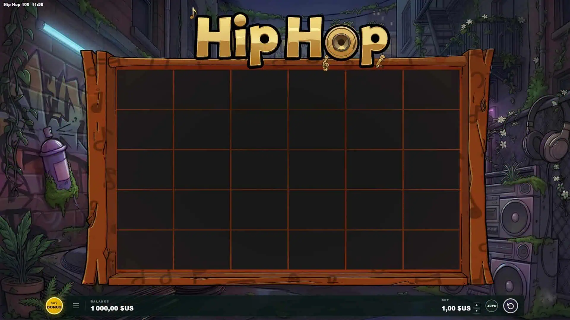 Hip Hop 101 slot gameplay reels