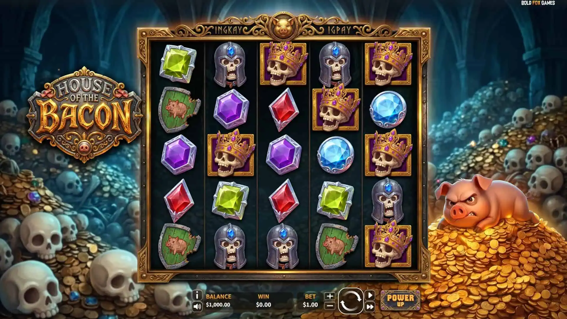 House of the Bacon slot gameplay reels