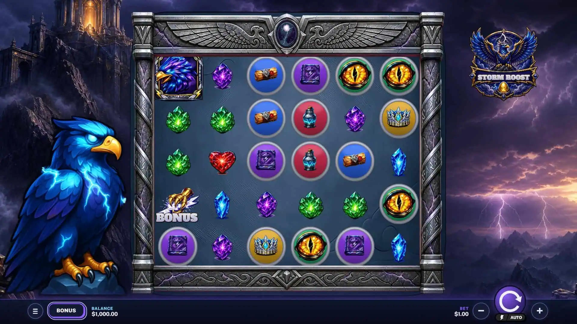 Storm Roost slot gameplay reels