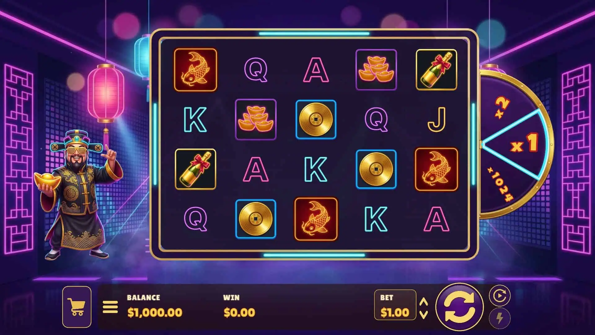 Golden Caishen slot gameplay reels