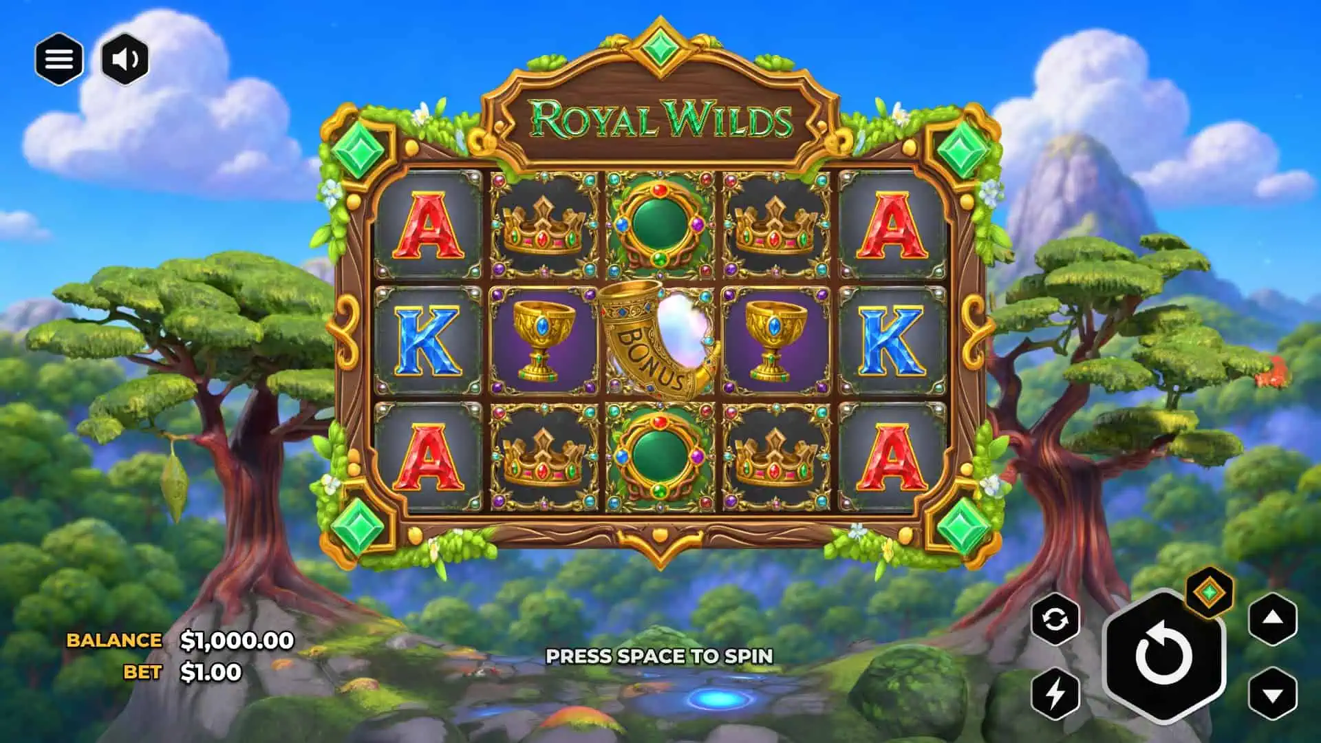 Royal Wilds slot gameplay reels