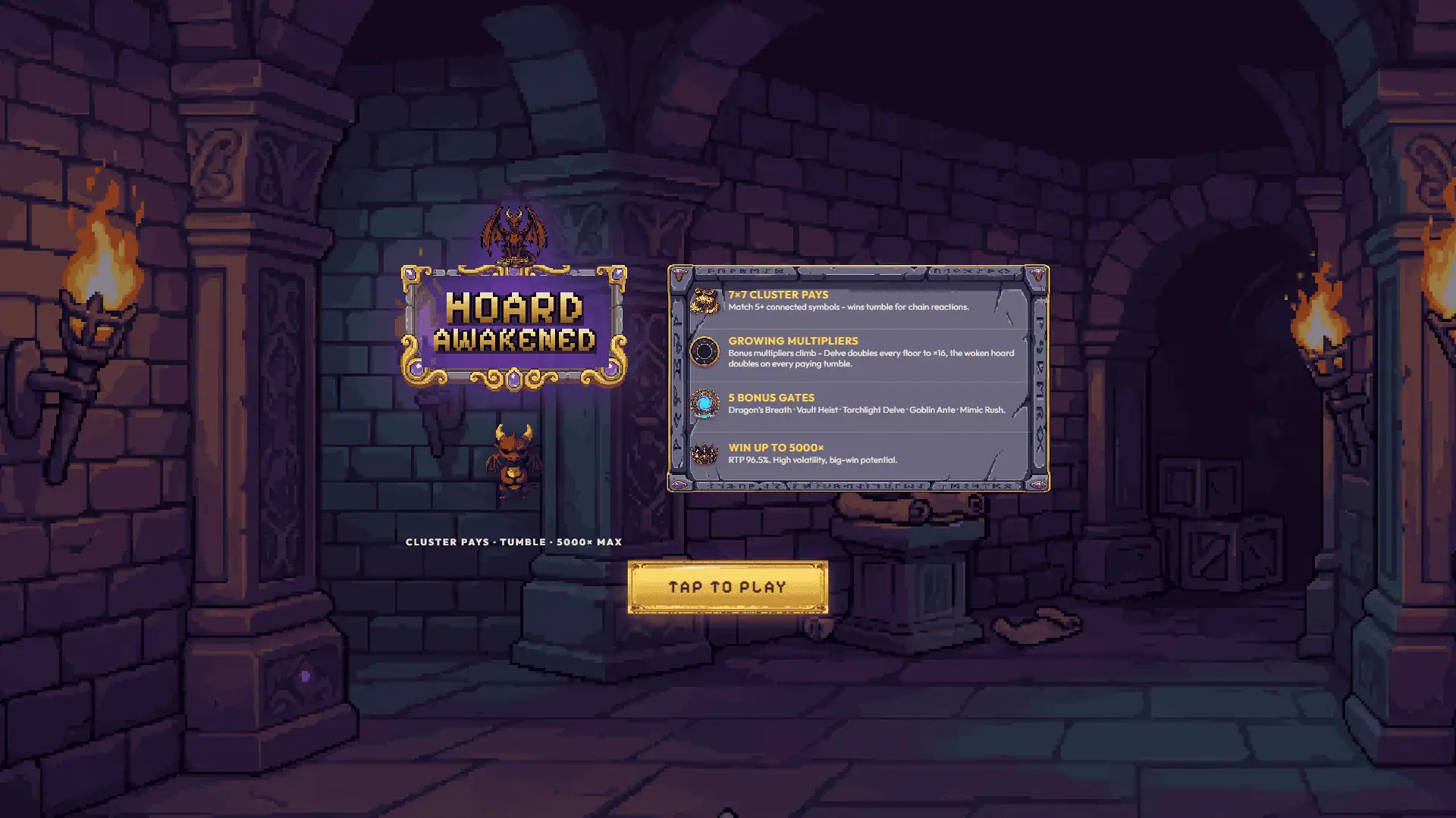Hoard Awakened slot intro screen