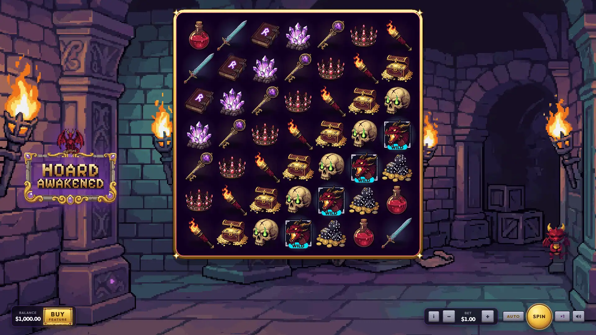 Hoard Awakened slot gameplay reels