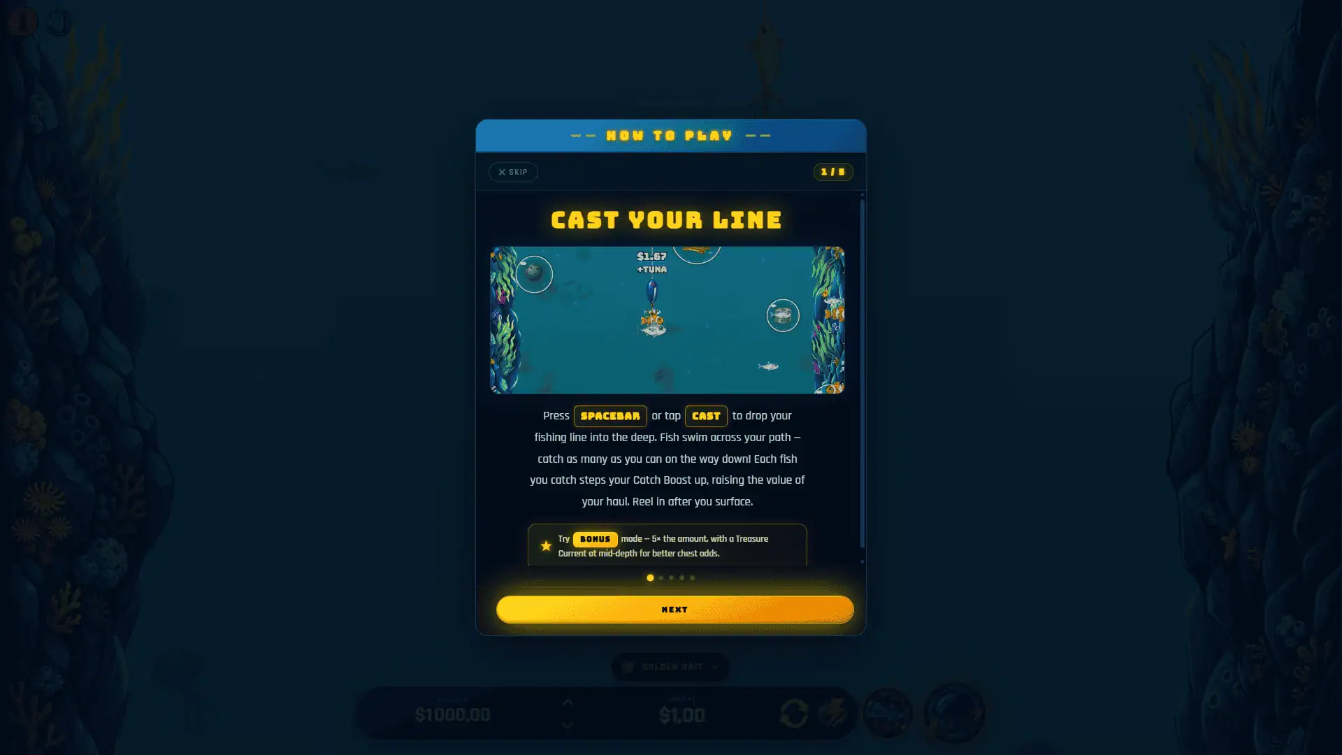 Deep Catch slot gameplay reels