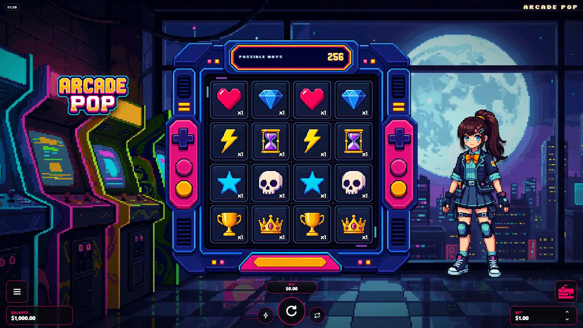 Arcade Pop slot gameplay reels
