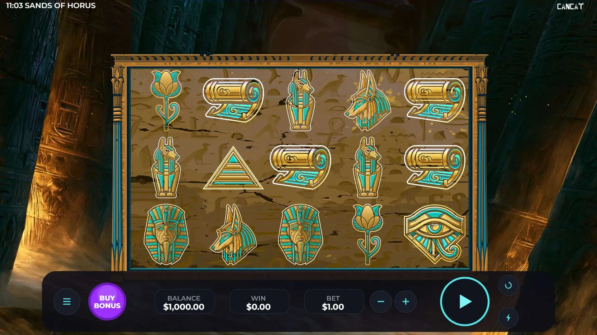 Sands Of Horus slot gameplay reels