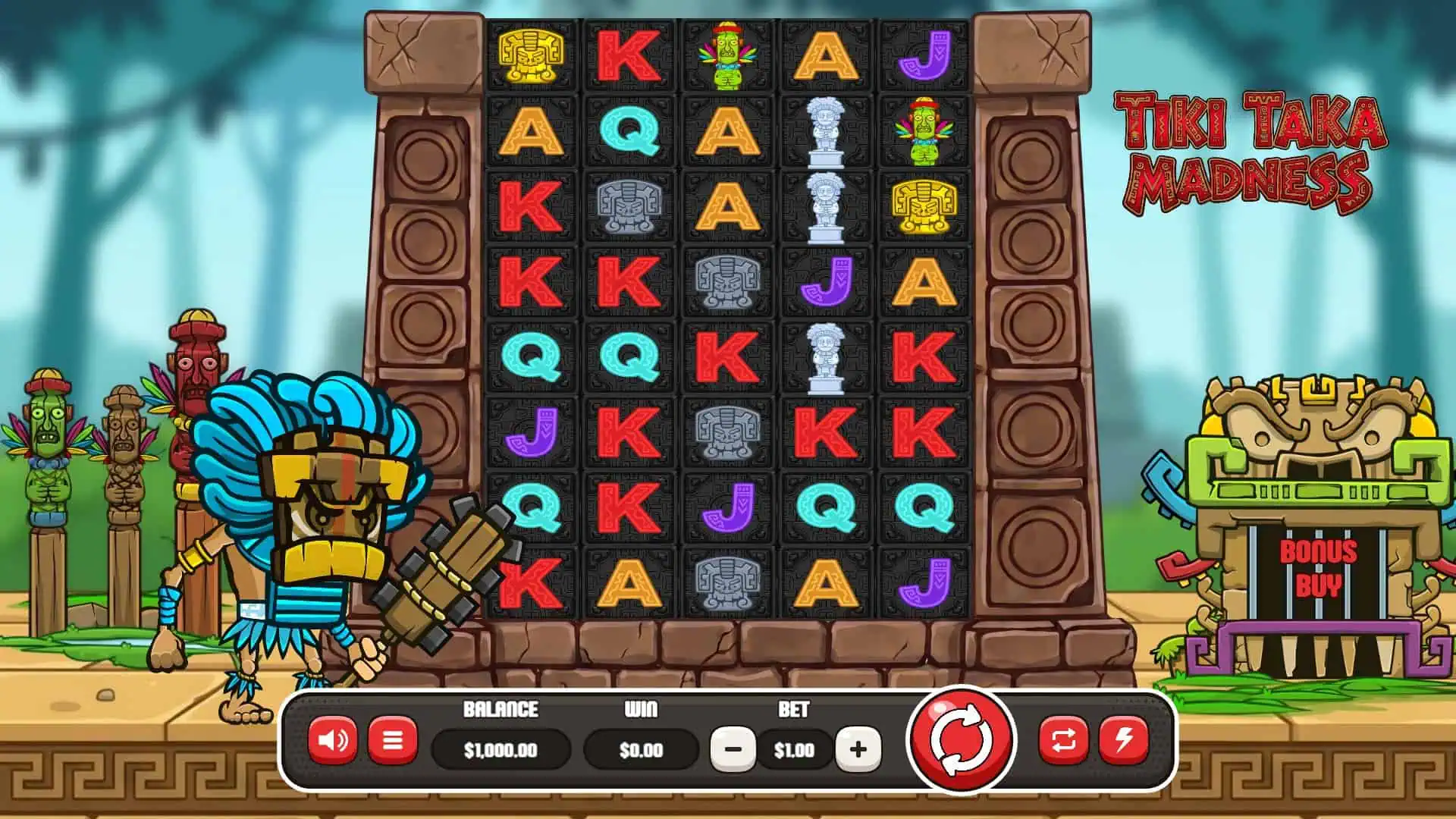 Tiki Taka Madness slot gameplay reels