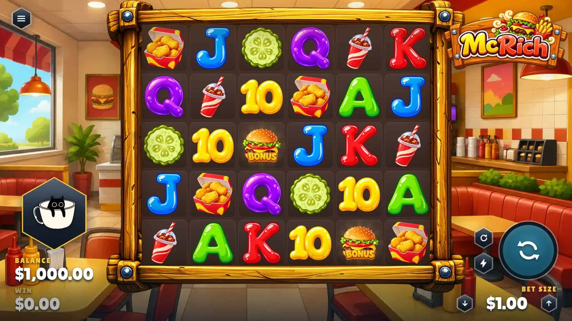 McRich Cluster Pays slot gameplay reels