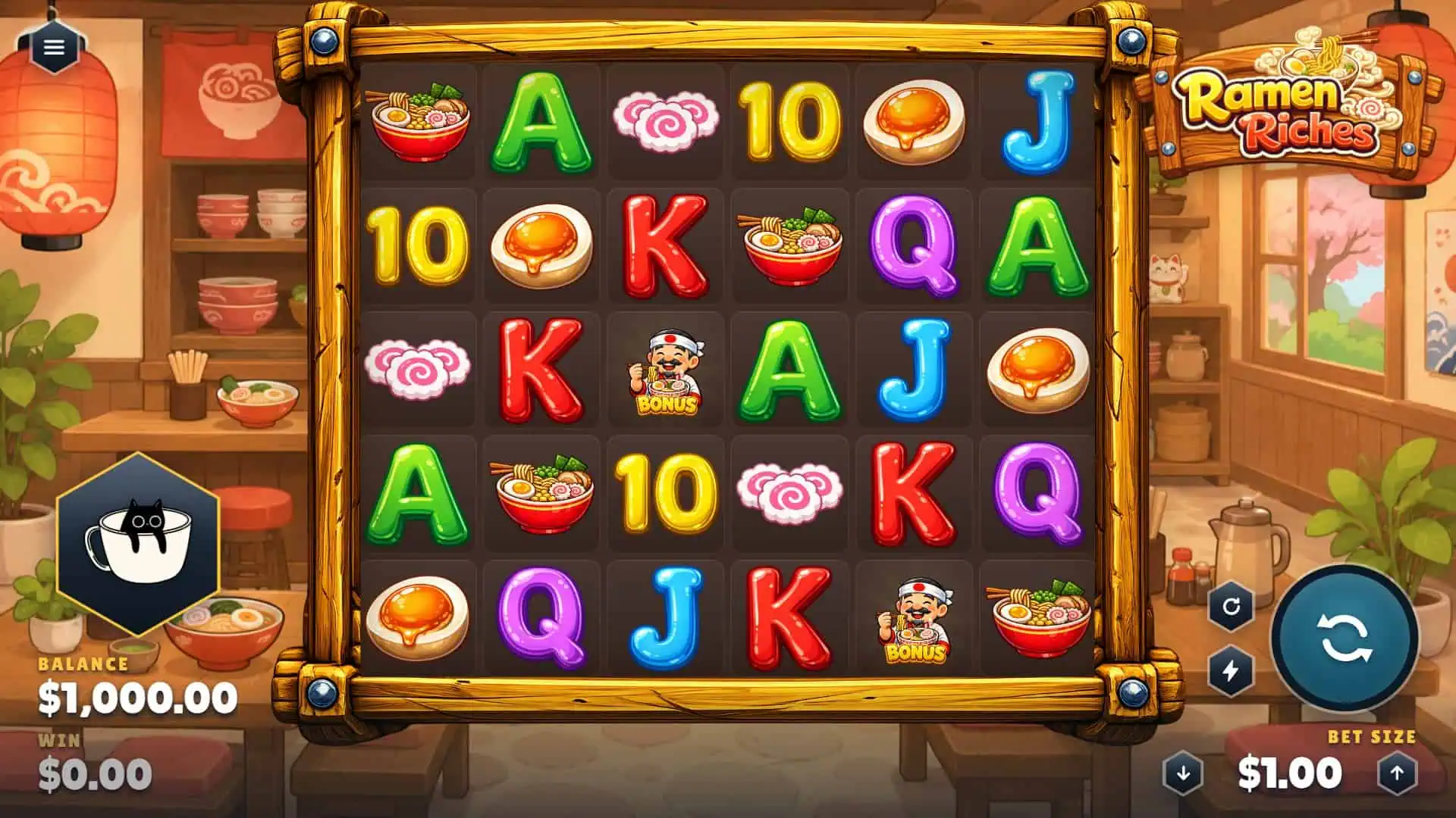 Ramen Riches slot gameplay reels