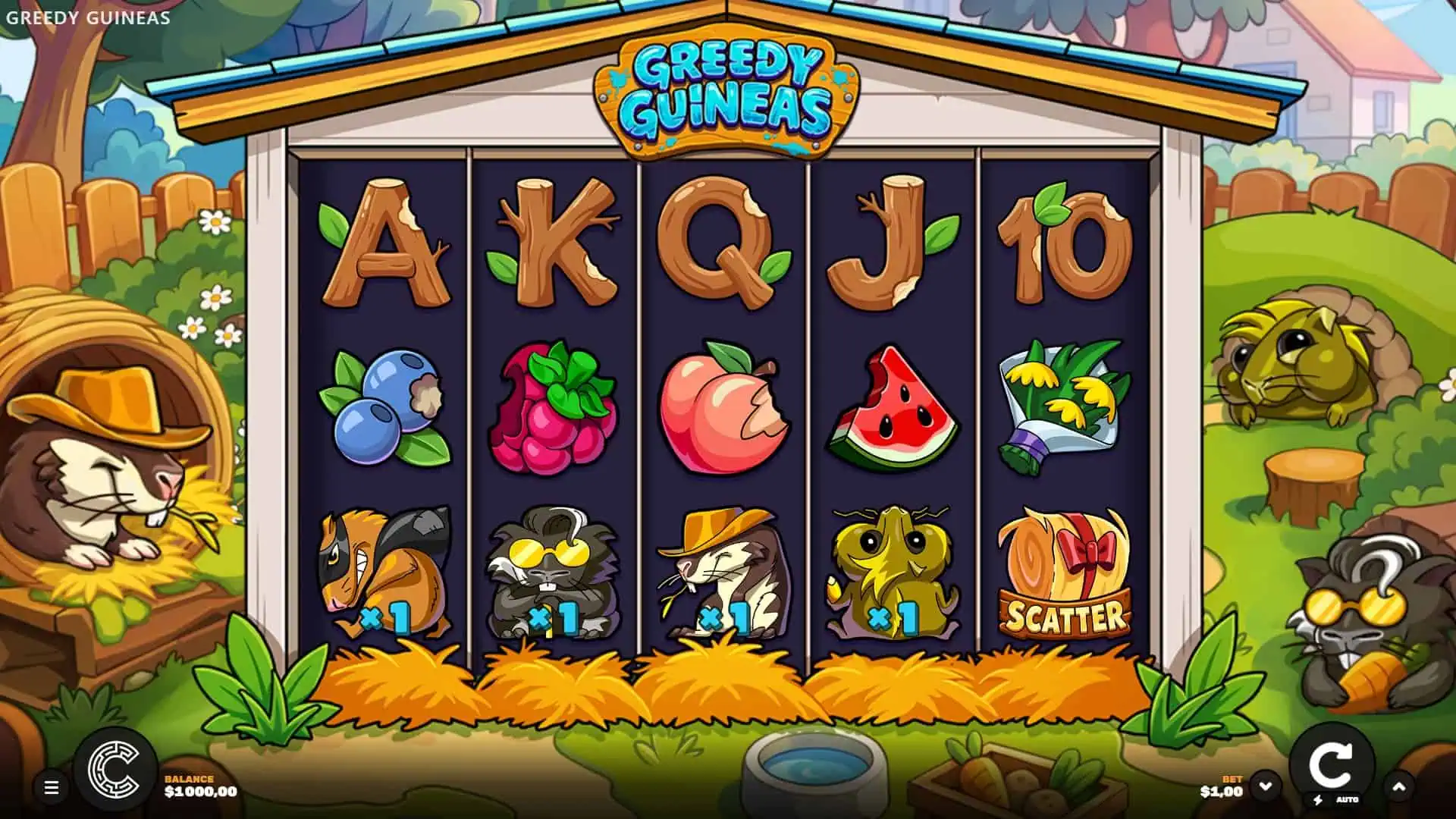 Greedy Guineas slot gameplay reels