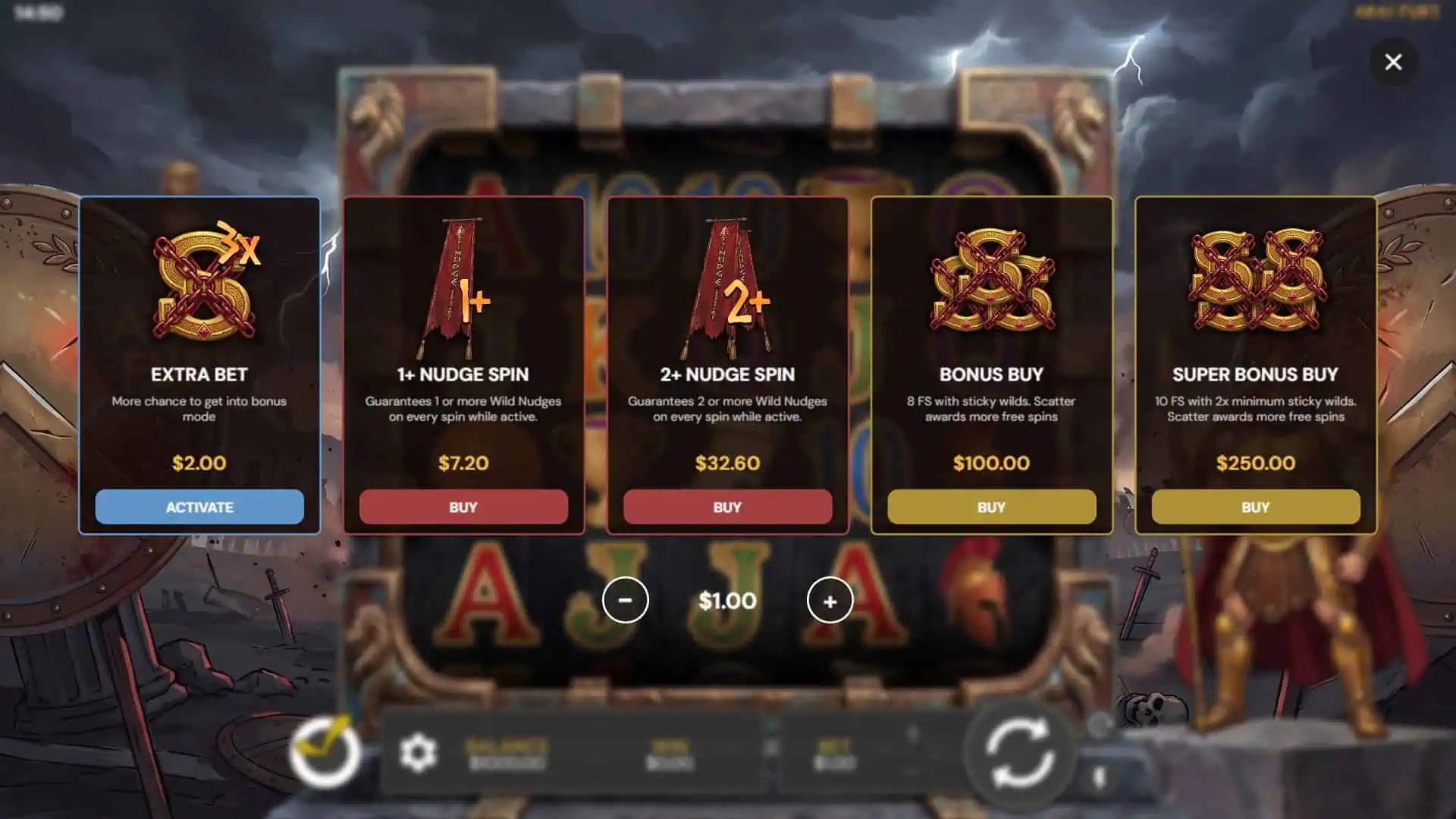 Ares Fury bonus buy menu