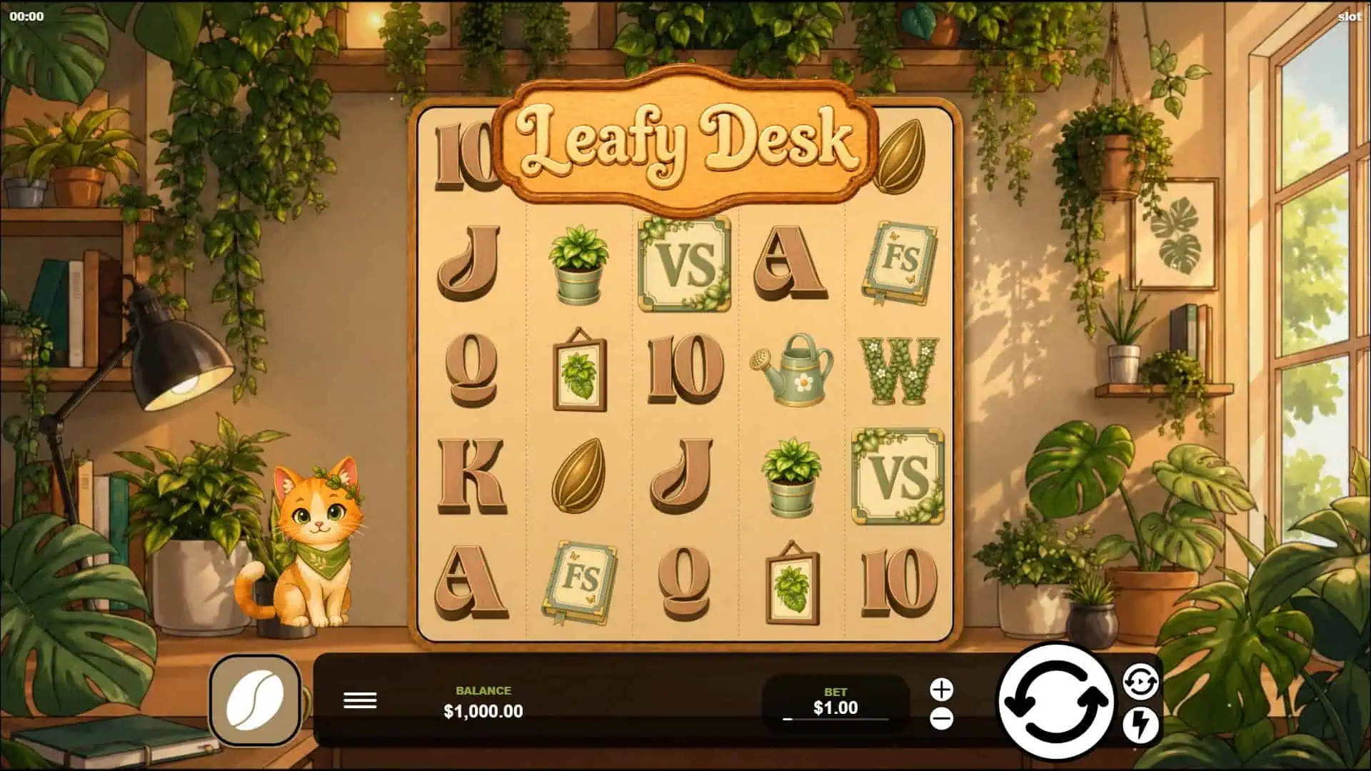 Leafy Desk slot gameplay reels