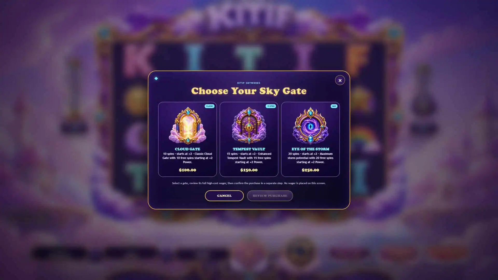 Kitif bonus buy menu