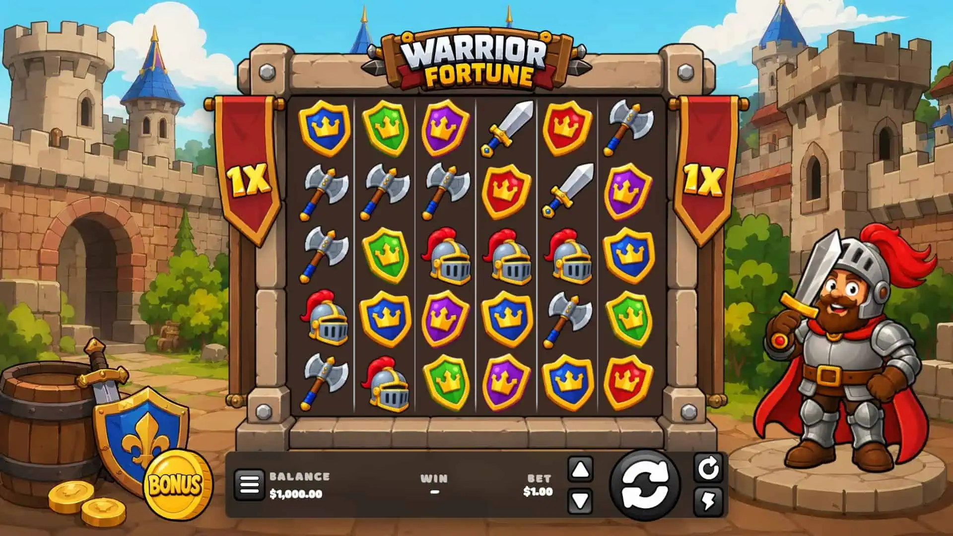 Warrior Fortune slot gameplay reels