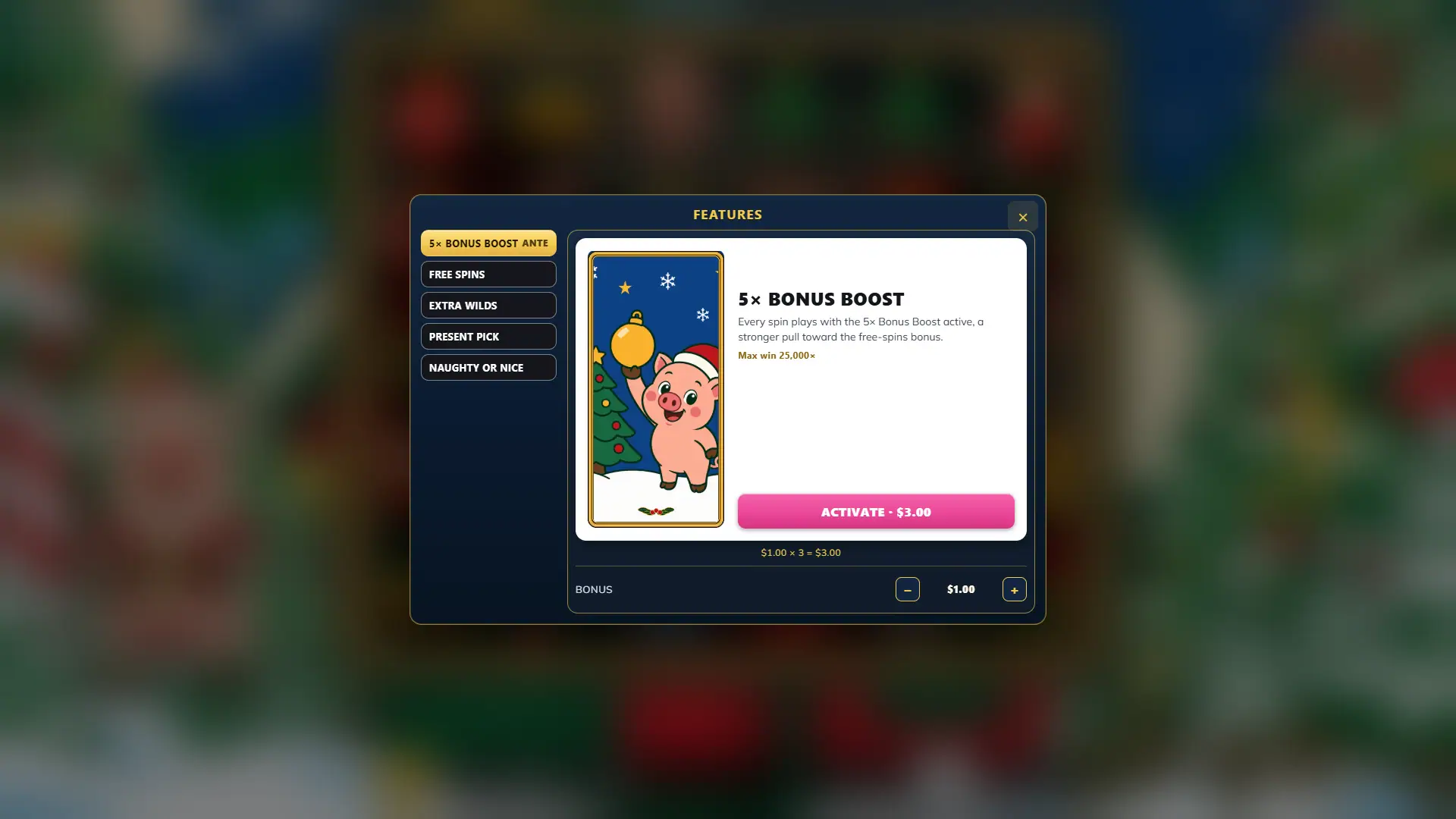 Piggy Christmas bonus buy menu