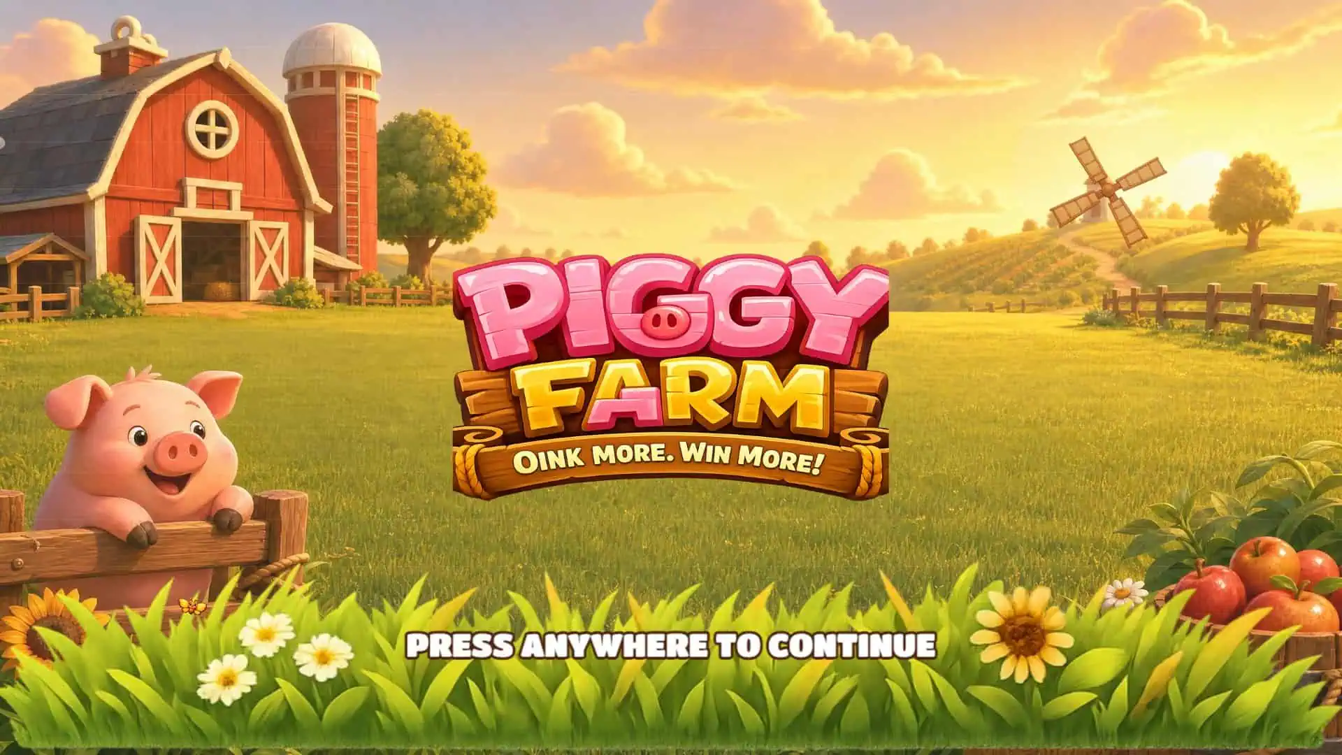 Piggy Farm slot intro screen