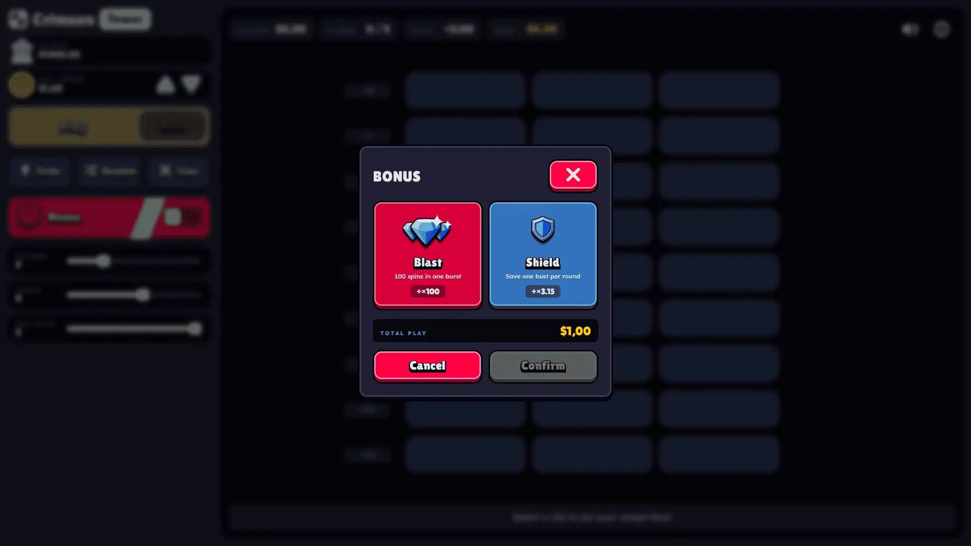 Crimson Tower bonus buy menu