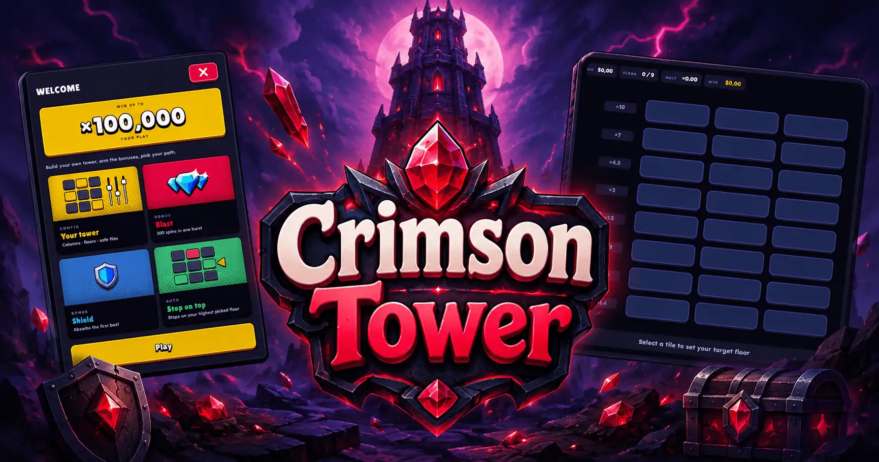 Crimson Tower Slot Free Play by Crimson Clover slot cover image