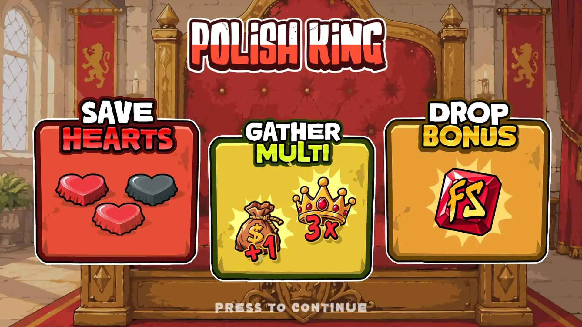 Polish King slot intro screen