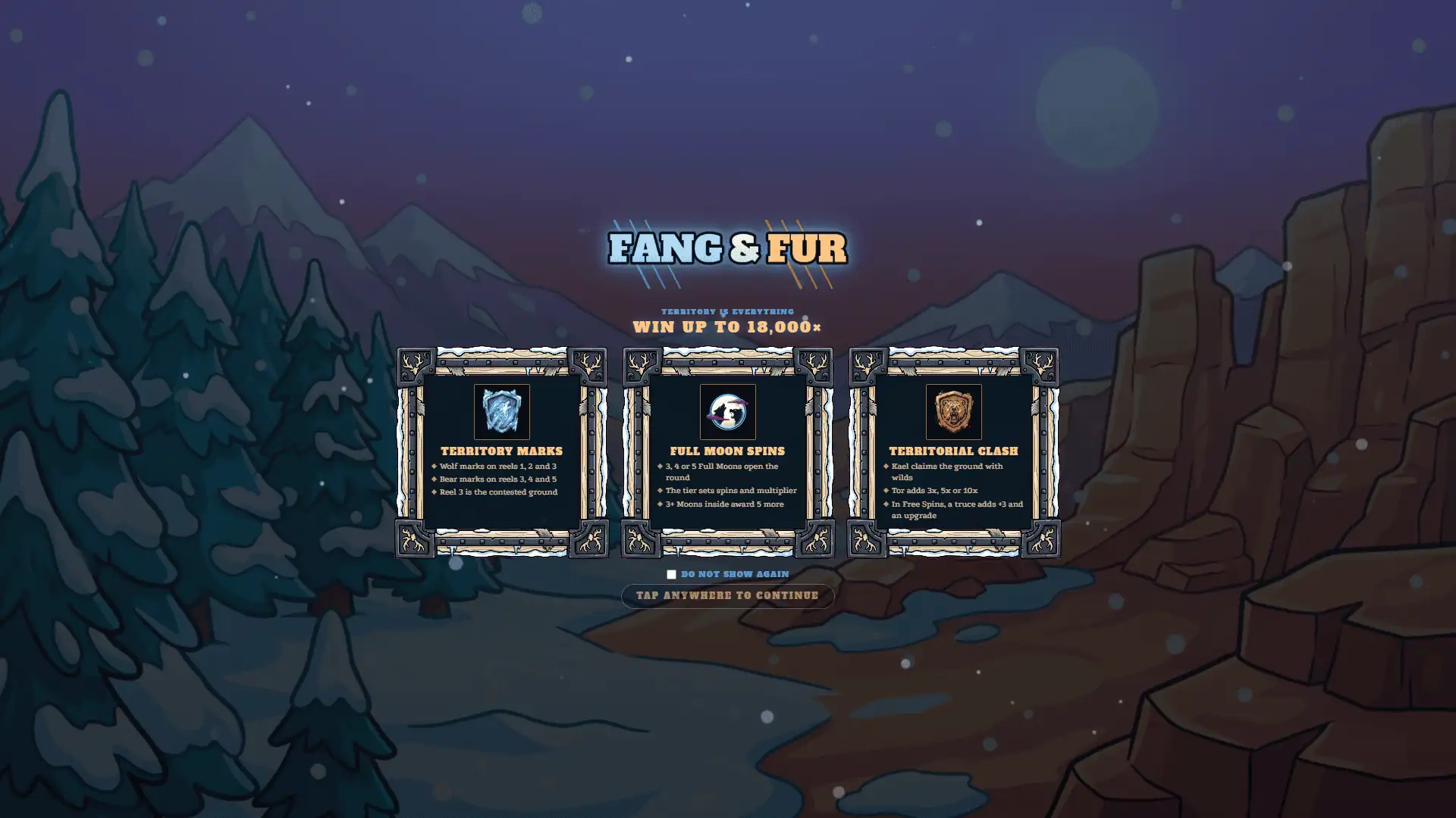 Fang and Fur slot intro screen