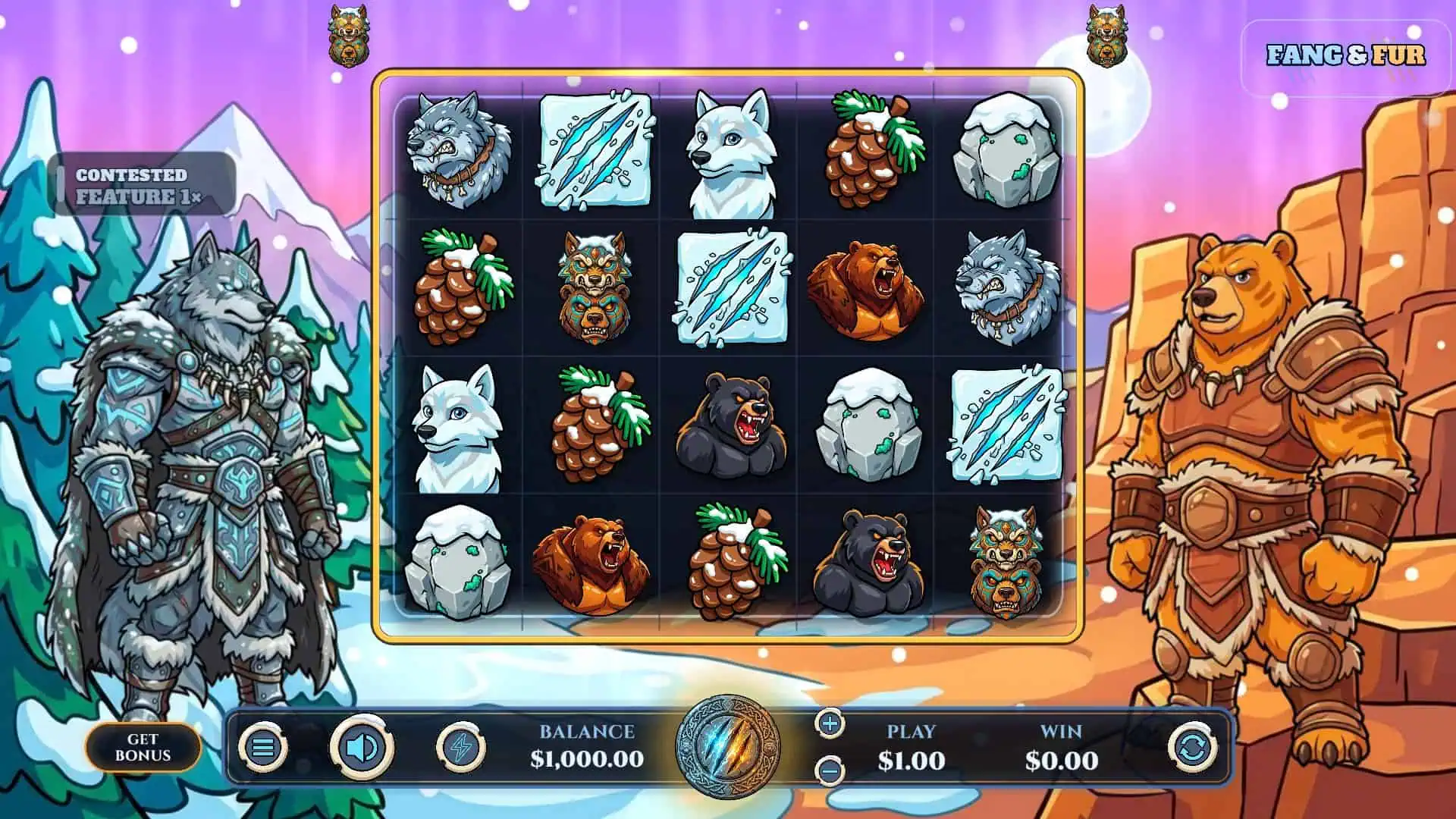 Fang and Fur slot gameplay reels