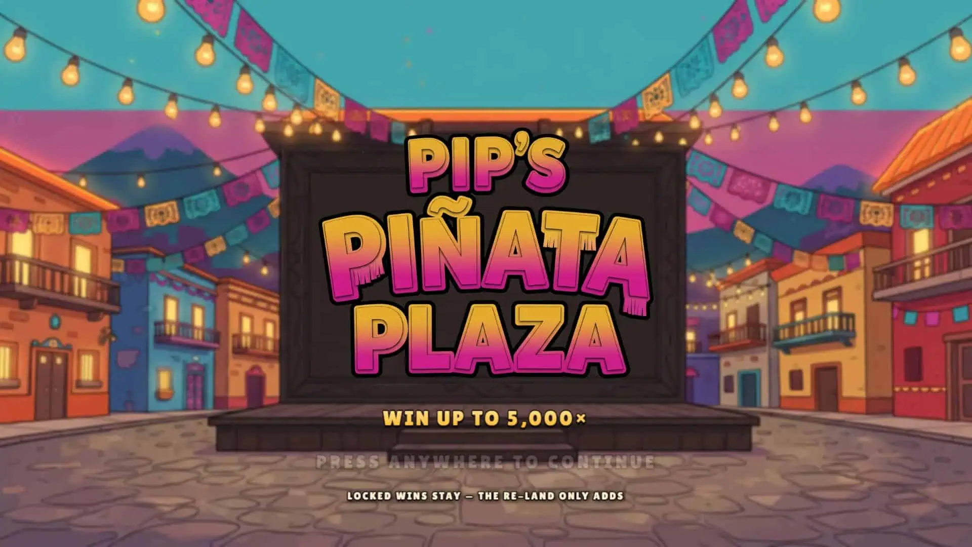 Pips Pinata Plaza slot intro screen
