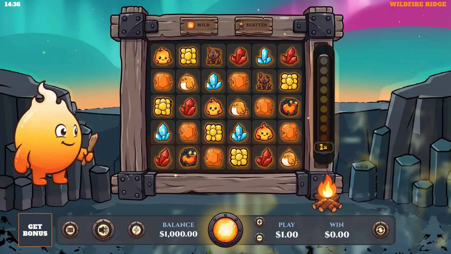 Wildfire Ridge slot gameplay reels