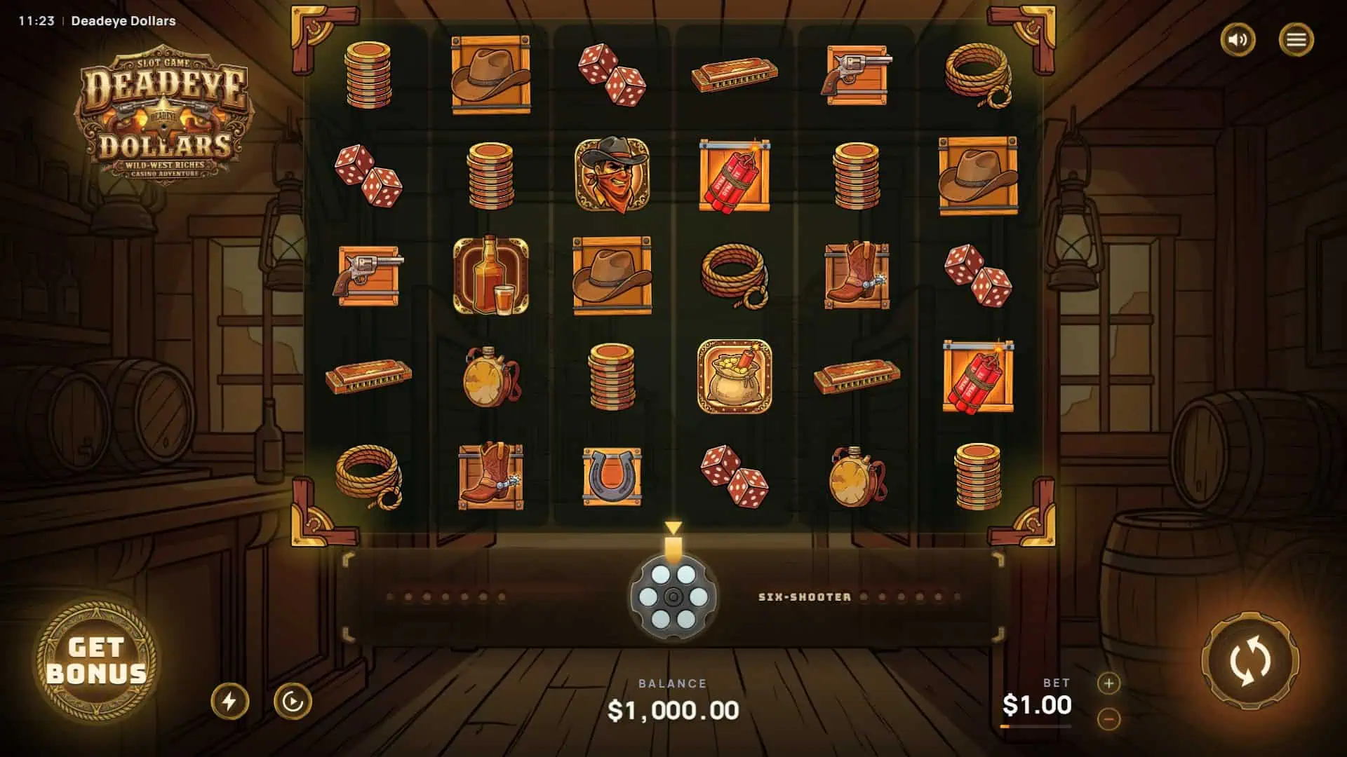 Deadeye Dollars slot gameplay reels