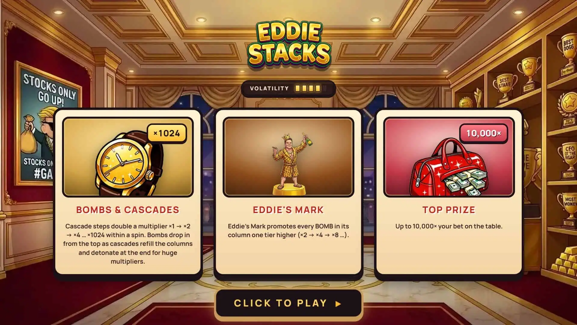 Eddie Stacks slot intro screen