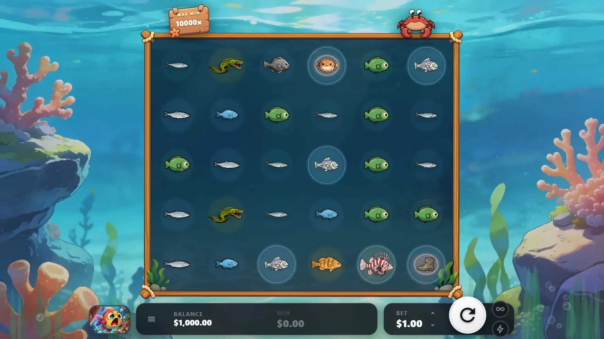 Fish Eat Fish slot gameplay reels