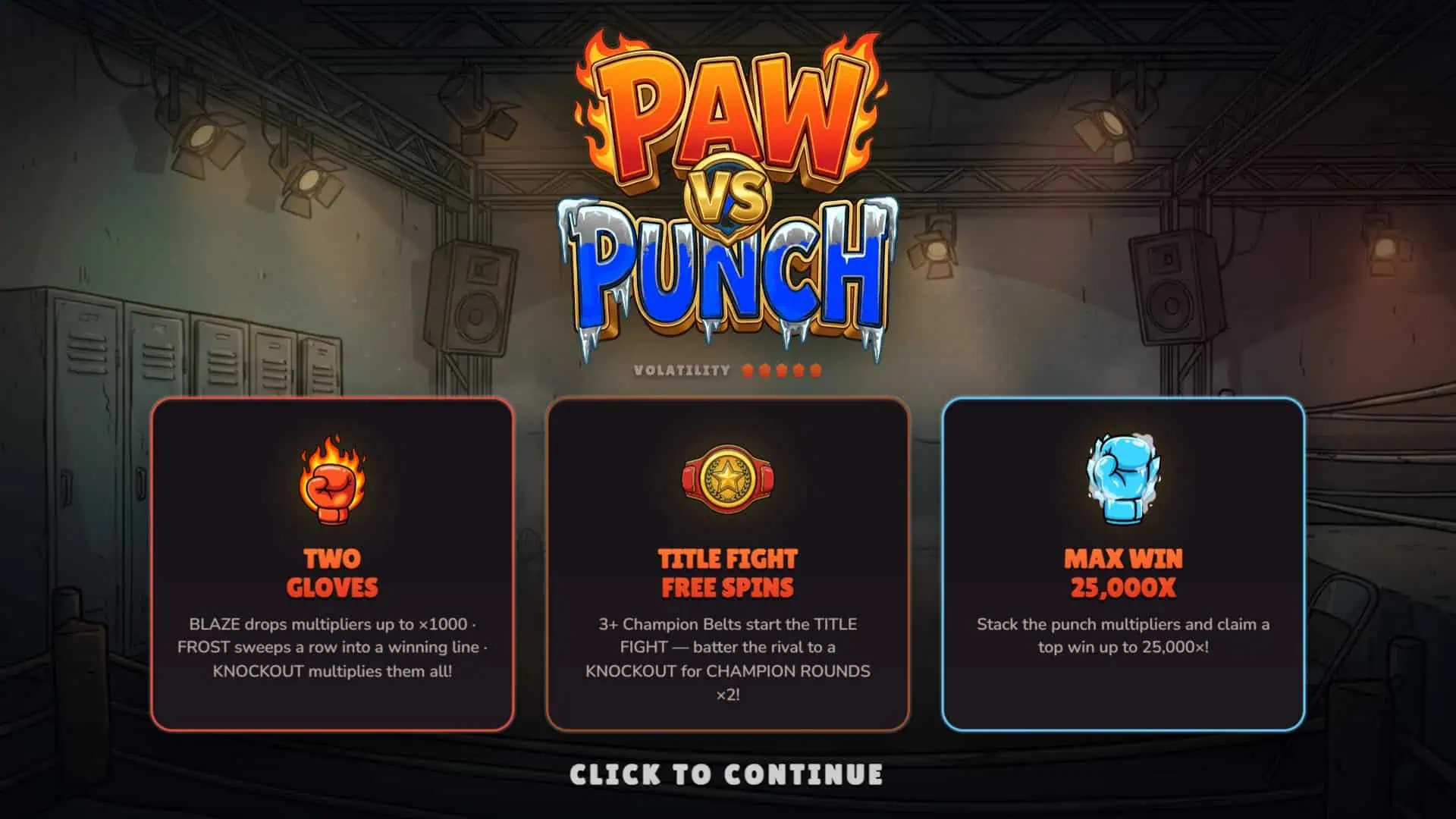Paw Punch slot intro screen