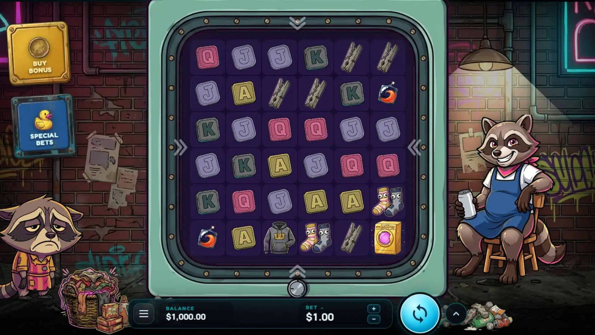 Spin Cycle slot gameplay reels