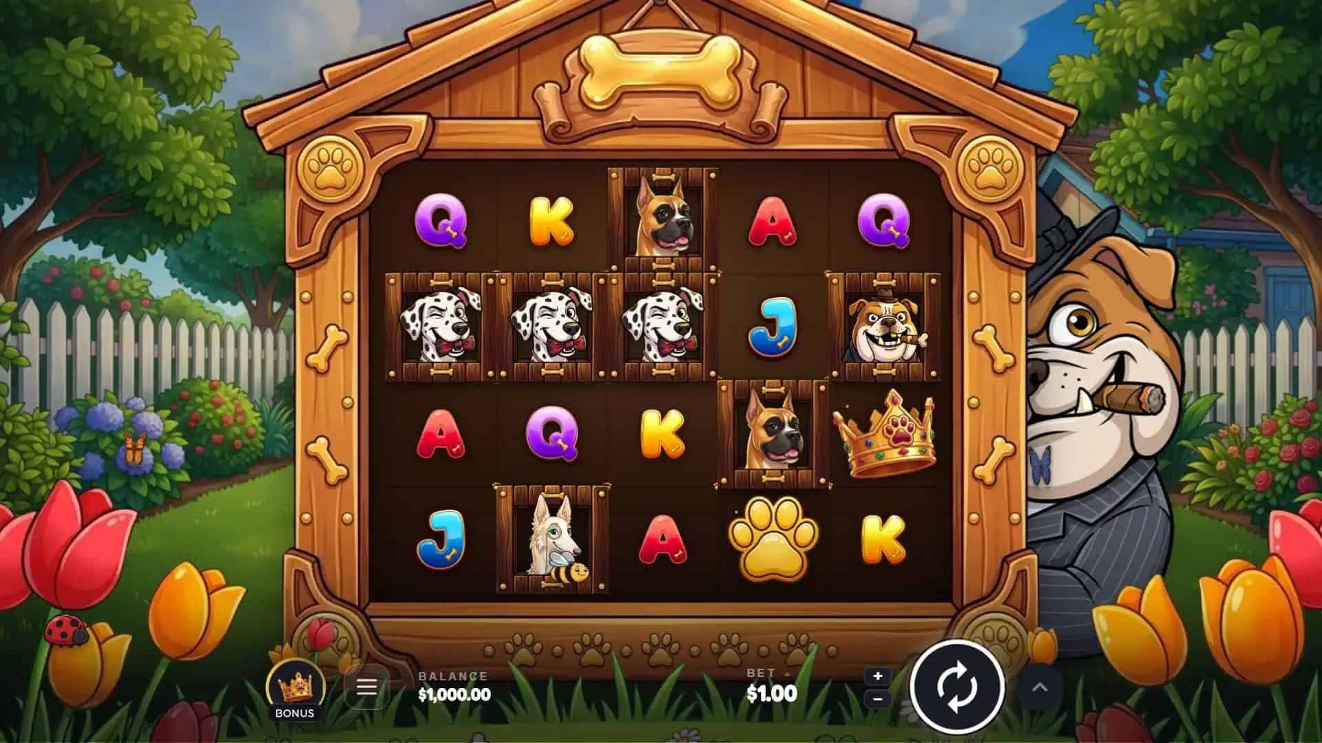 Spot the top dog slot gameplay reels