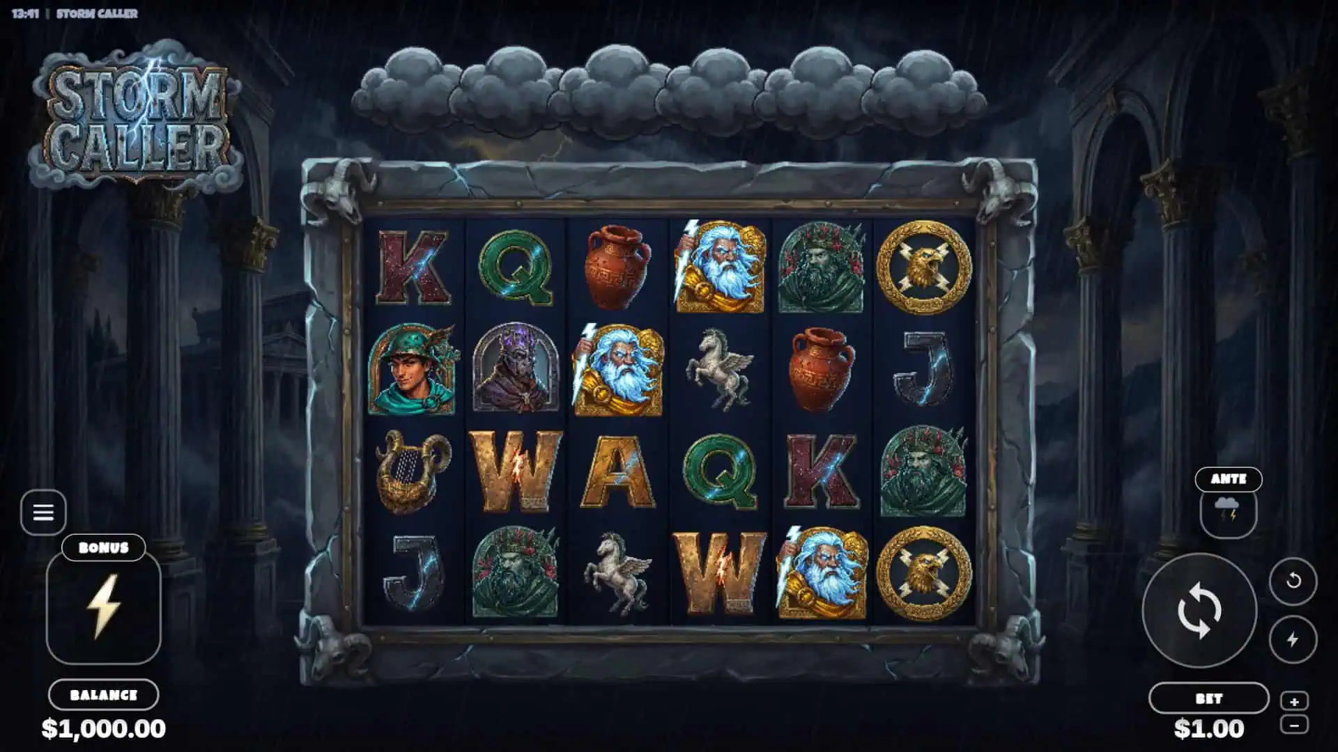 Storm Caller slot gameplay reels