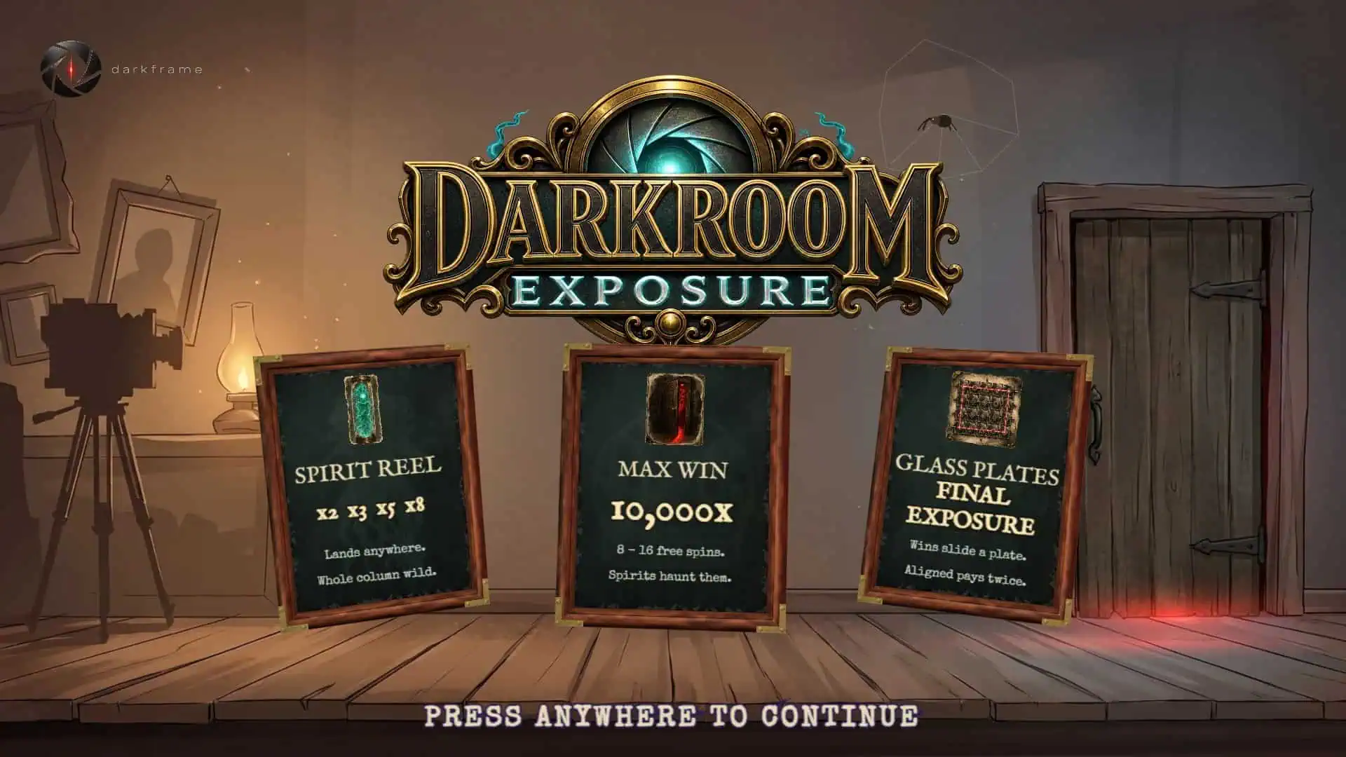 Darkroom Exposure slot intro screen
