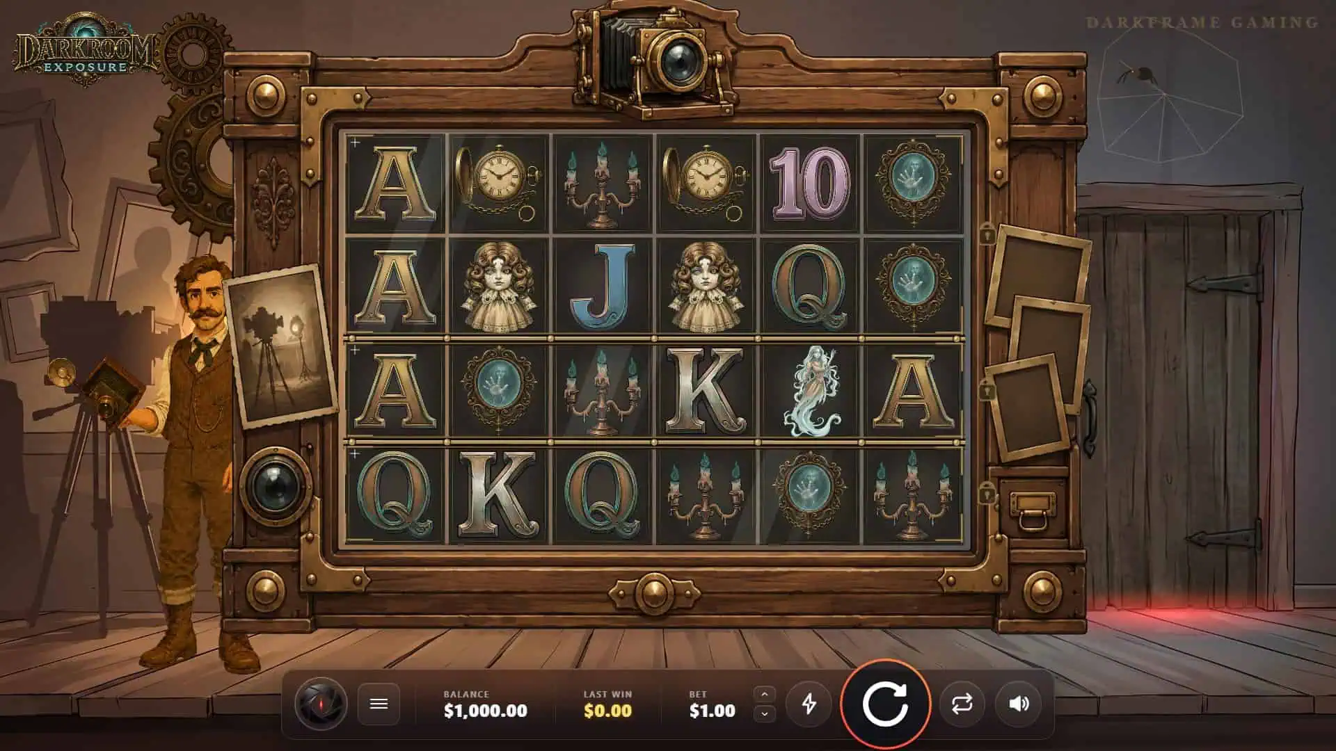Darkroom Exposure slot gameplay reels