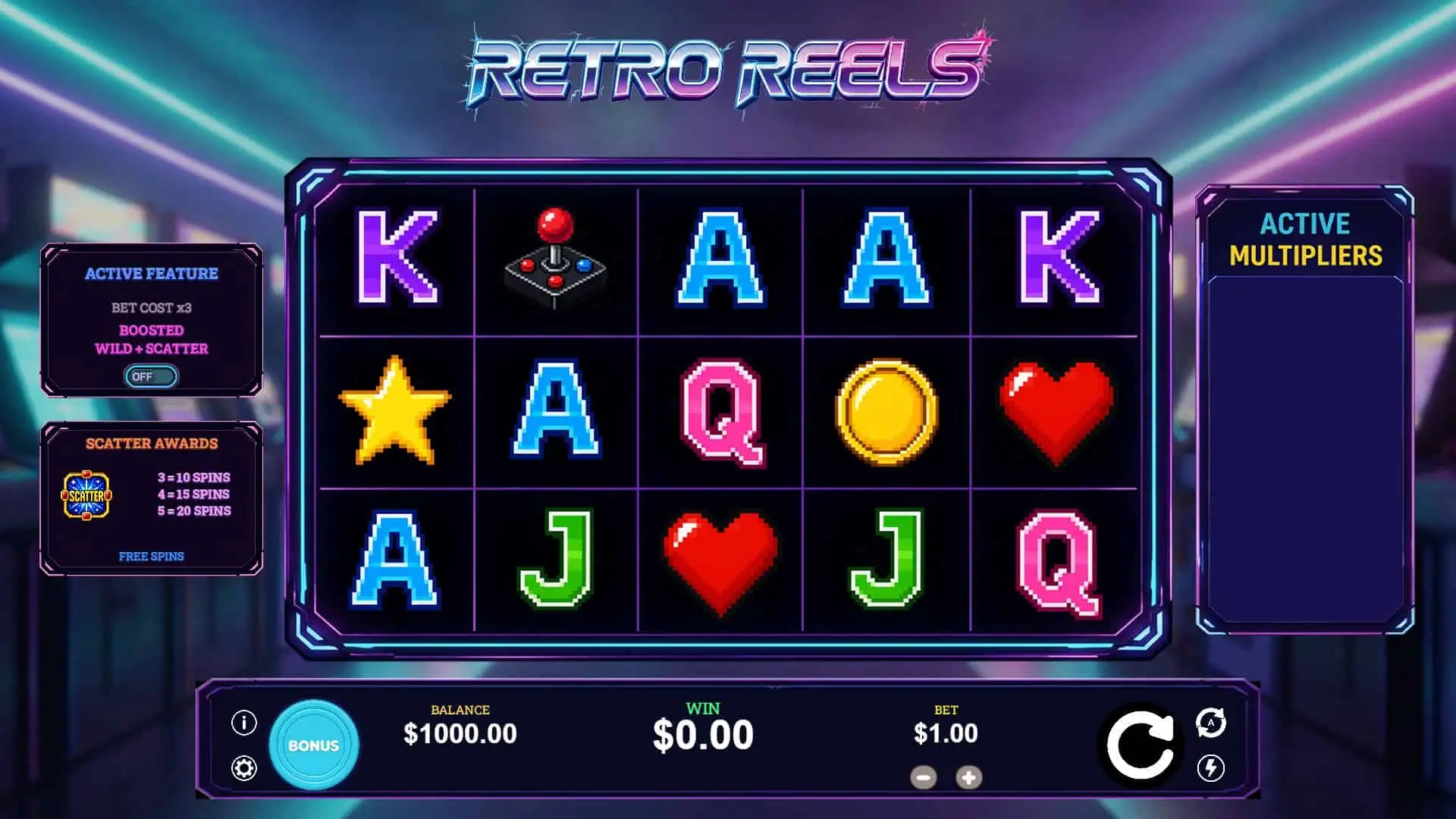 Retro Reels slot gameplay reels