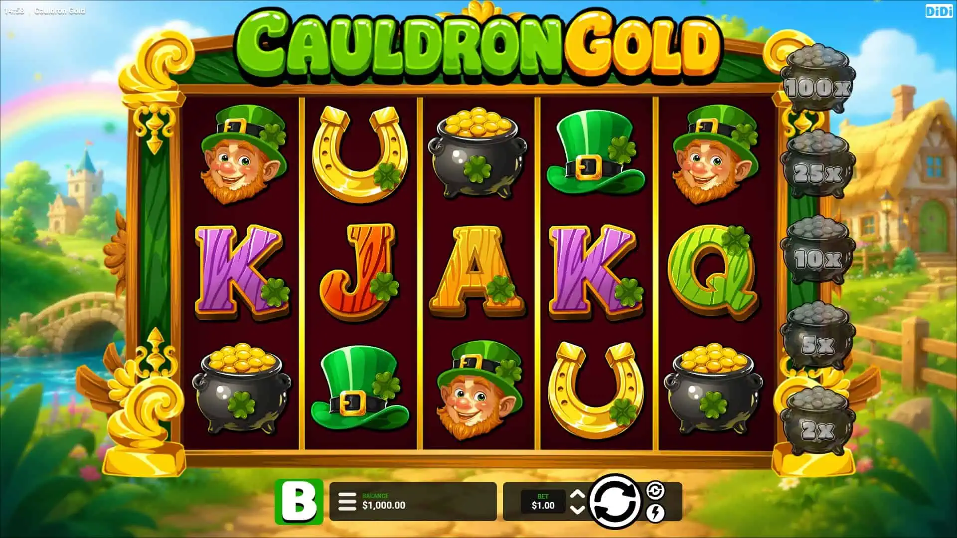Cauldron Gold slot gameplay reels