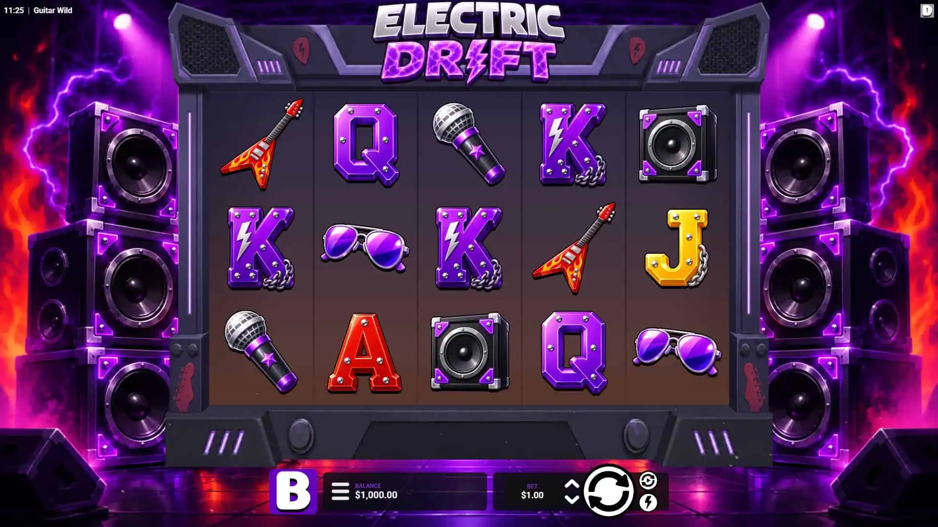 Electric Drift slot gameplay reels