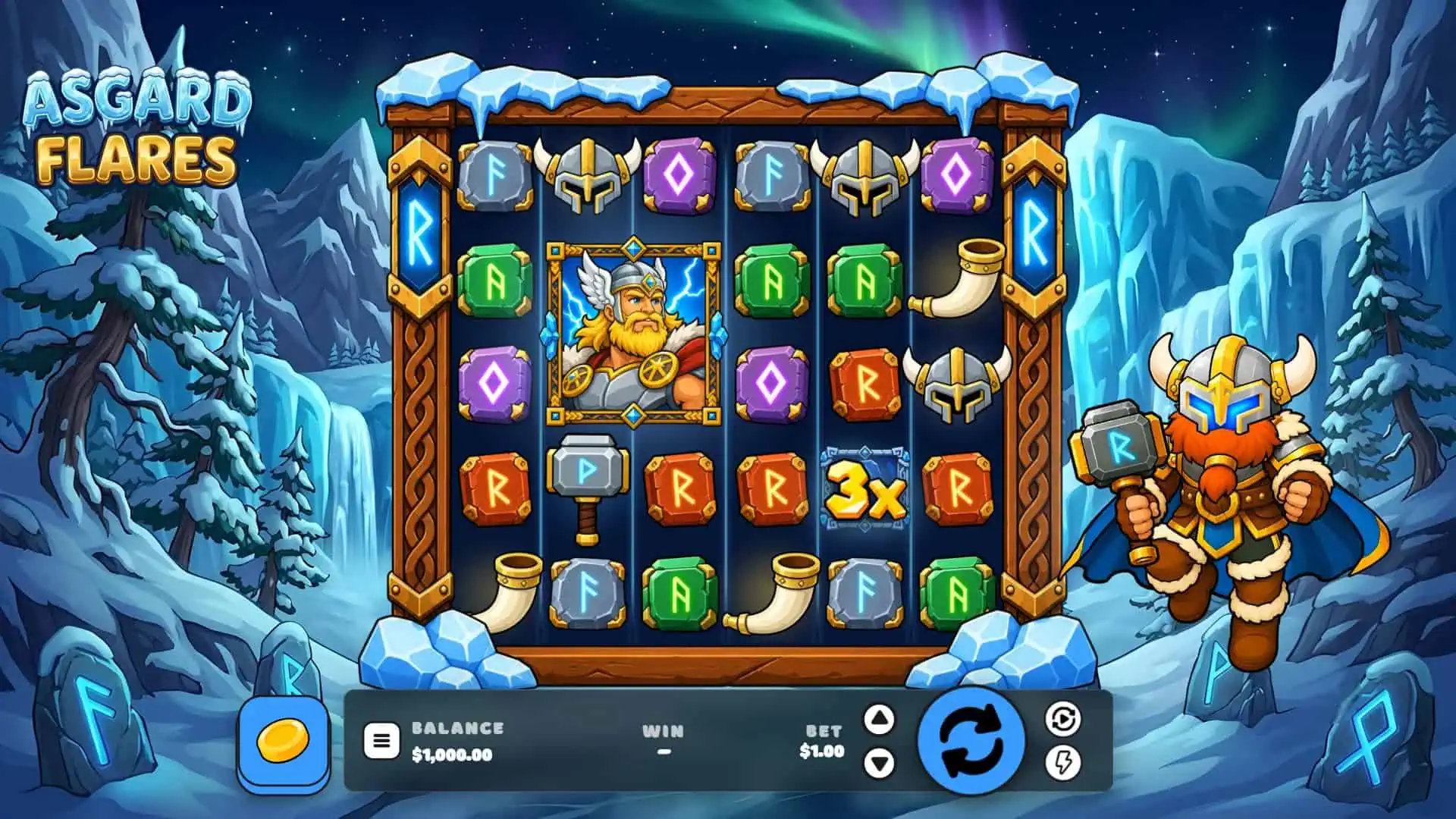 Asgard Flares slot gameplay reels