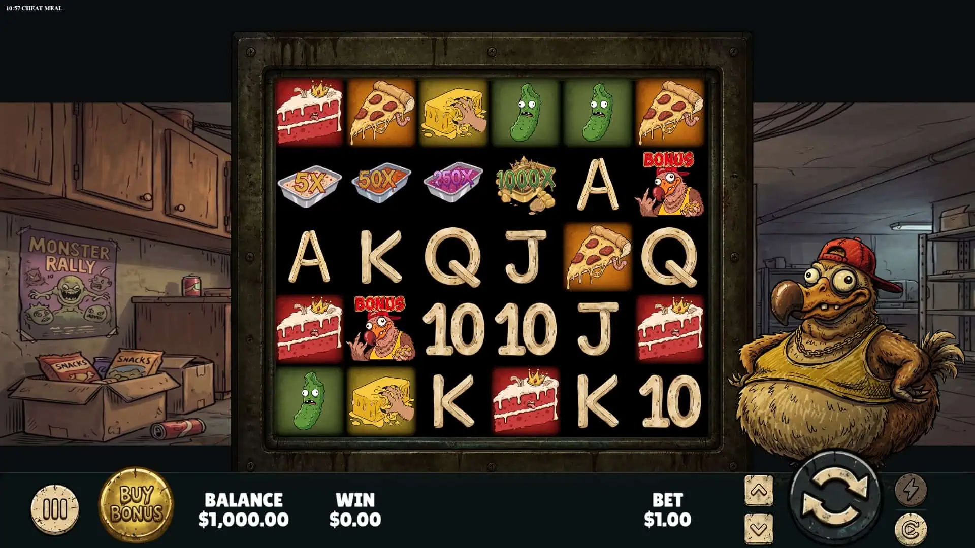 Cheat Meal slot gameplay reels