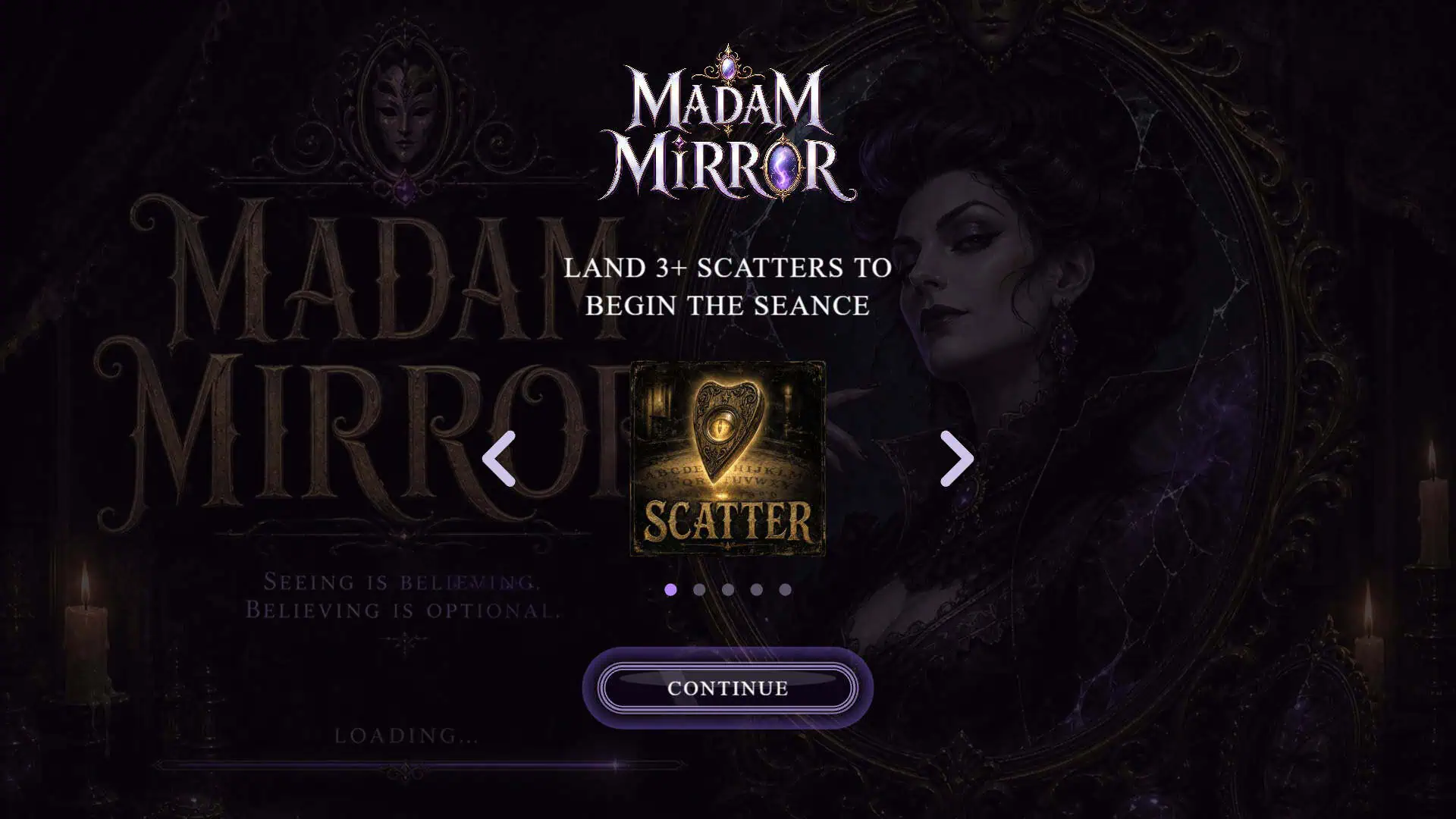 Madam Mirror slot intro screen